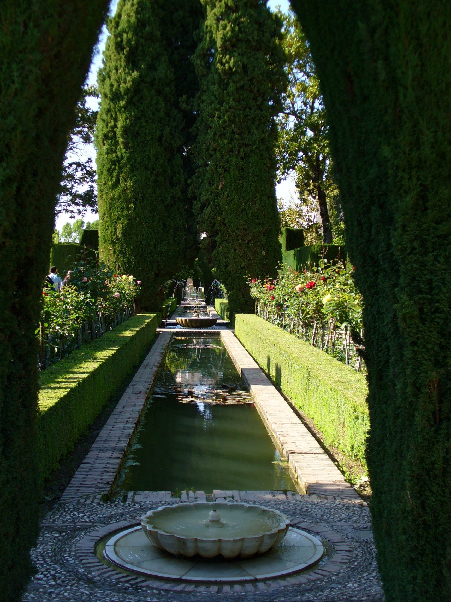 granada, park - man made space, Granada, architecture, world heritage, Andalusia, growth, day, Alhambra, fountain, tranquility, luxury, beauty in nature, Phone HD Wallpaper