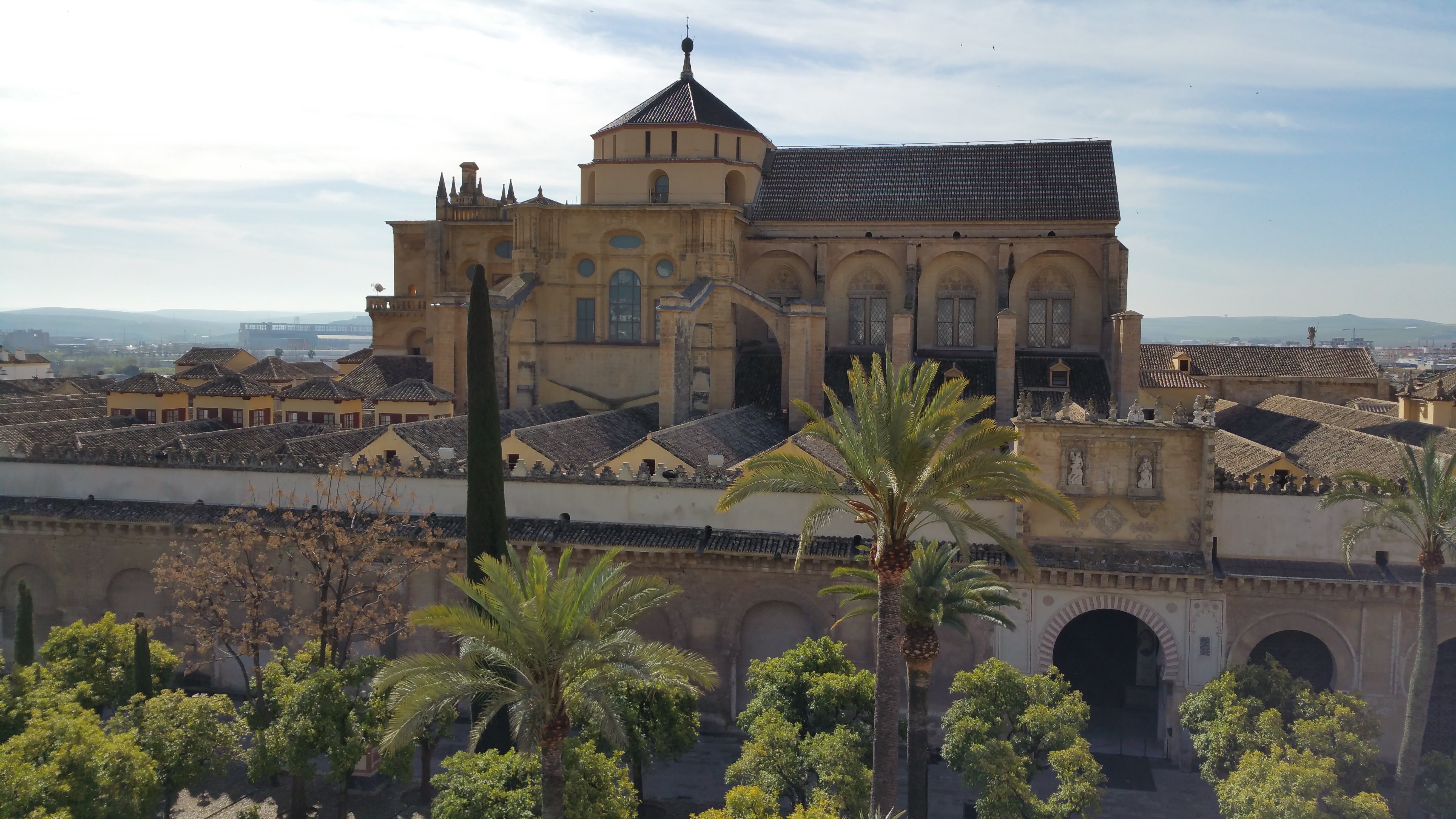 building, travel, córdoba, no people, built structure, place of worship, belief, tree, landmark, religion, plant, outdoors, city, sky, bridge - man made structure, HD Wallpaper