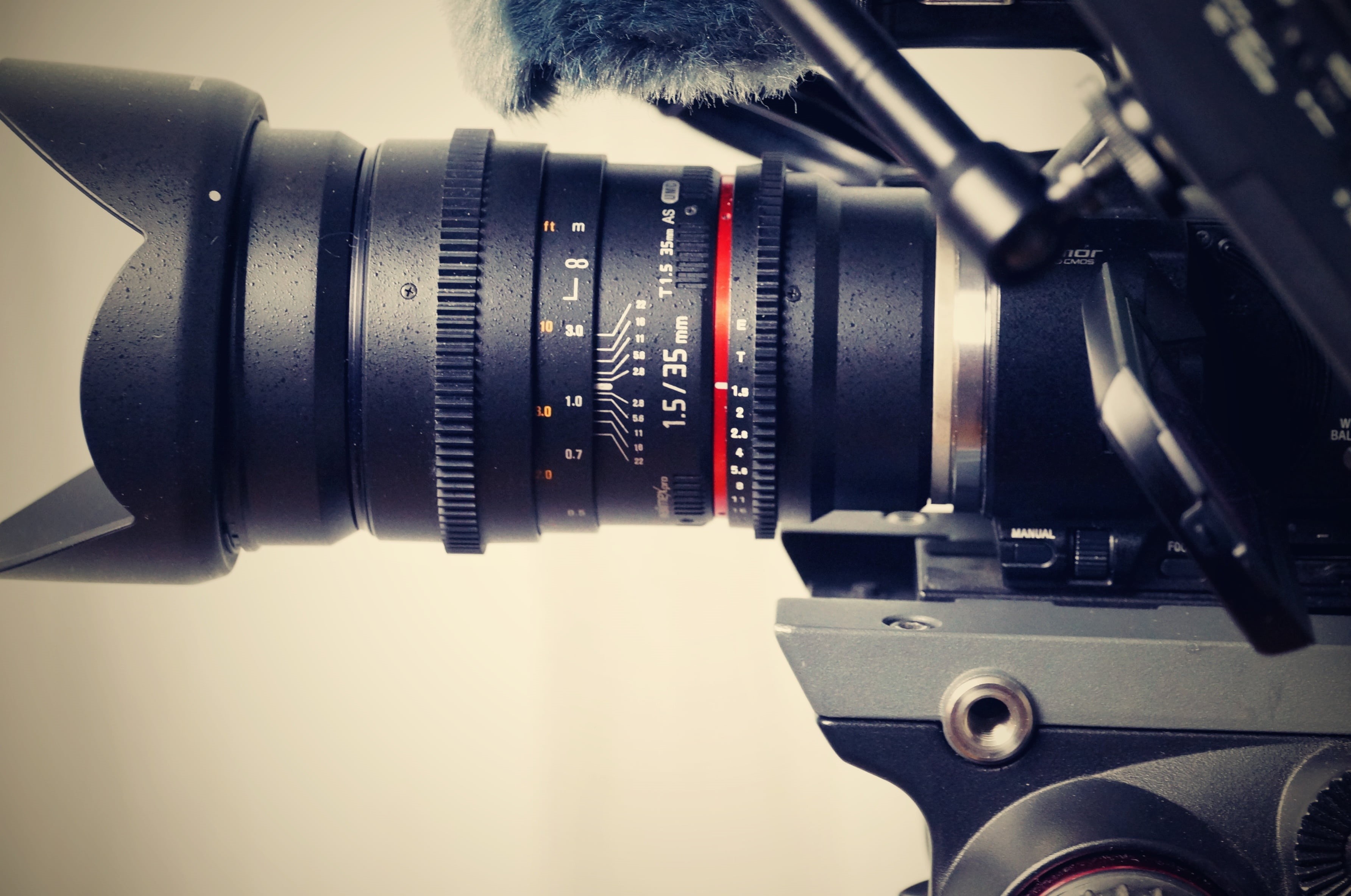photography, recorder, rode, telephoto, home video camera, film, retro styled, movie set, sony, microphone, close, optics, close-up, filming, lens - eye, HD Wallpaper
