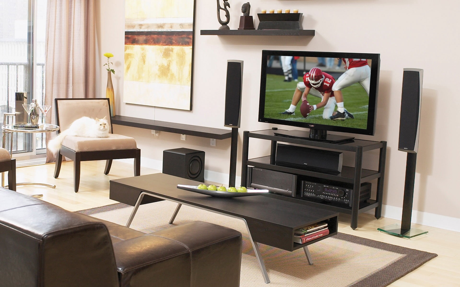 home, wide, liquid-Crystal Display, arts culture and entertainment, sofa, indoors, watching tv, entertainment, room, modern, screen, luxury, decor, living Room, HD Wallpaper