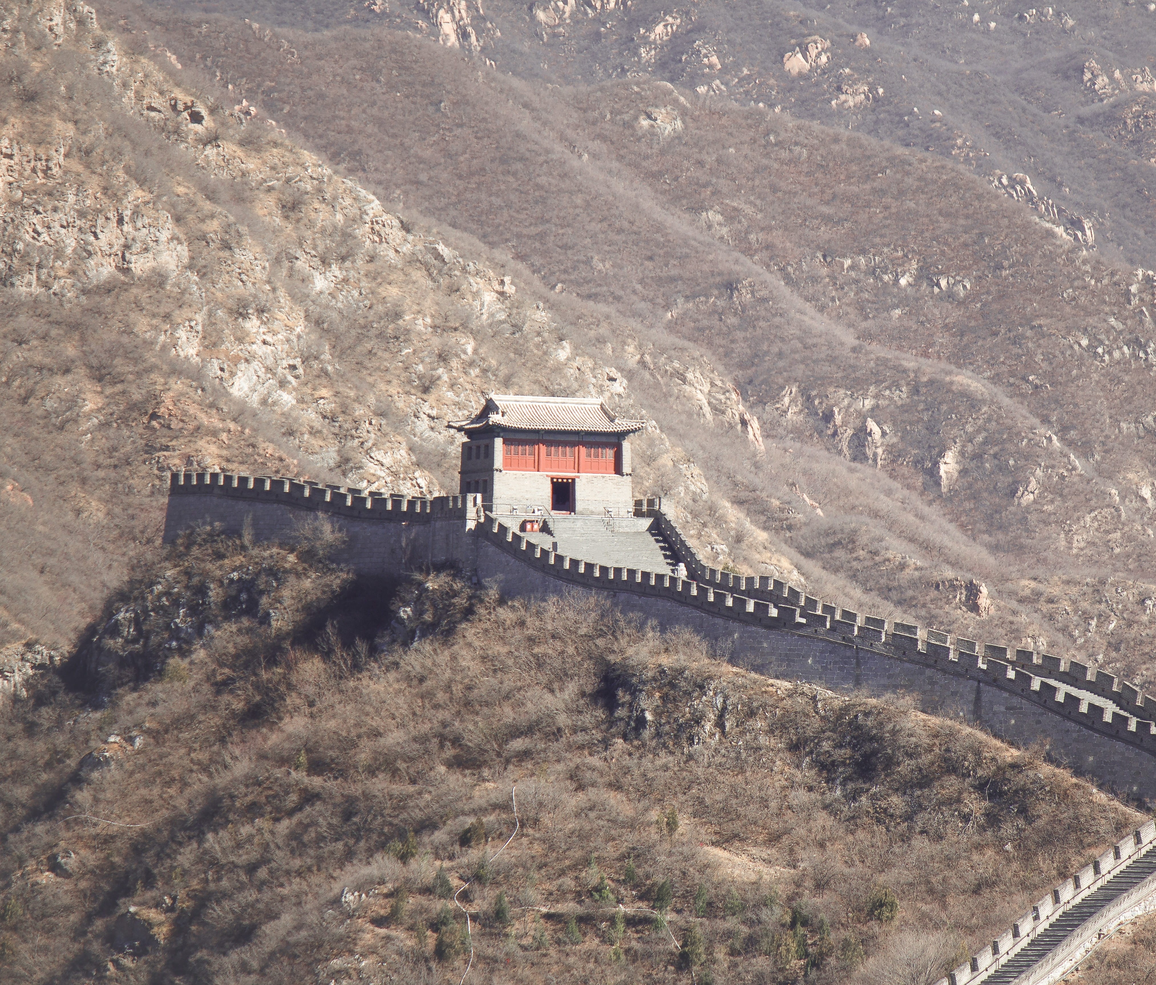 building exterior, daytime, great, aerial view, plant, landscape, mountain, built structure, palace, slope, travel, monastery, environment, huairou, wall, HD Wallpaper