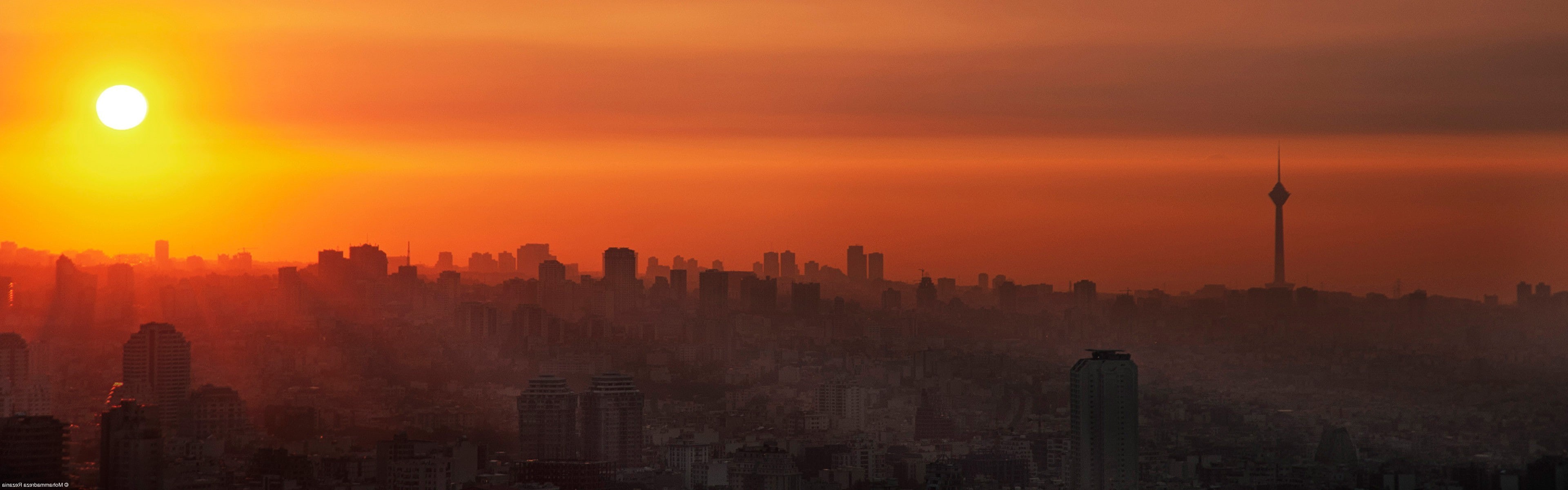 urban skyline, building, outdoors, sky, landscape, architecture, smog, travel destinations, city, building exterior, built structure, office building exterior, HD Wallpaper