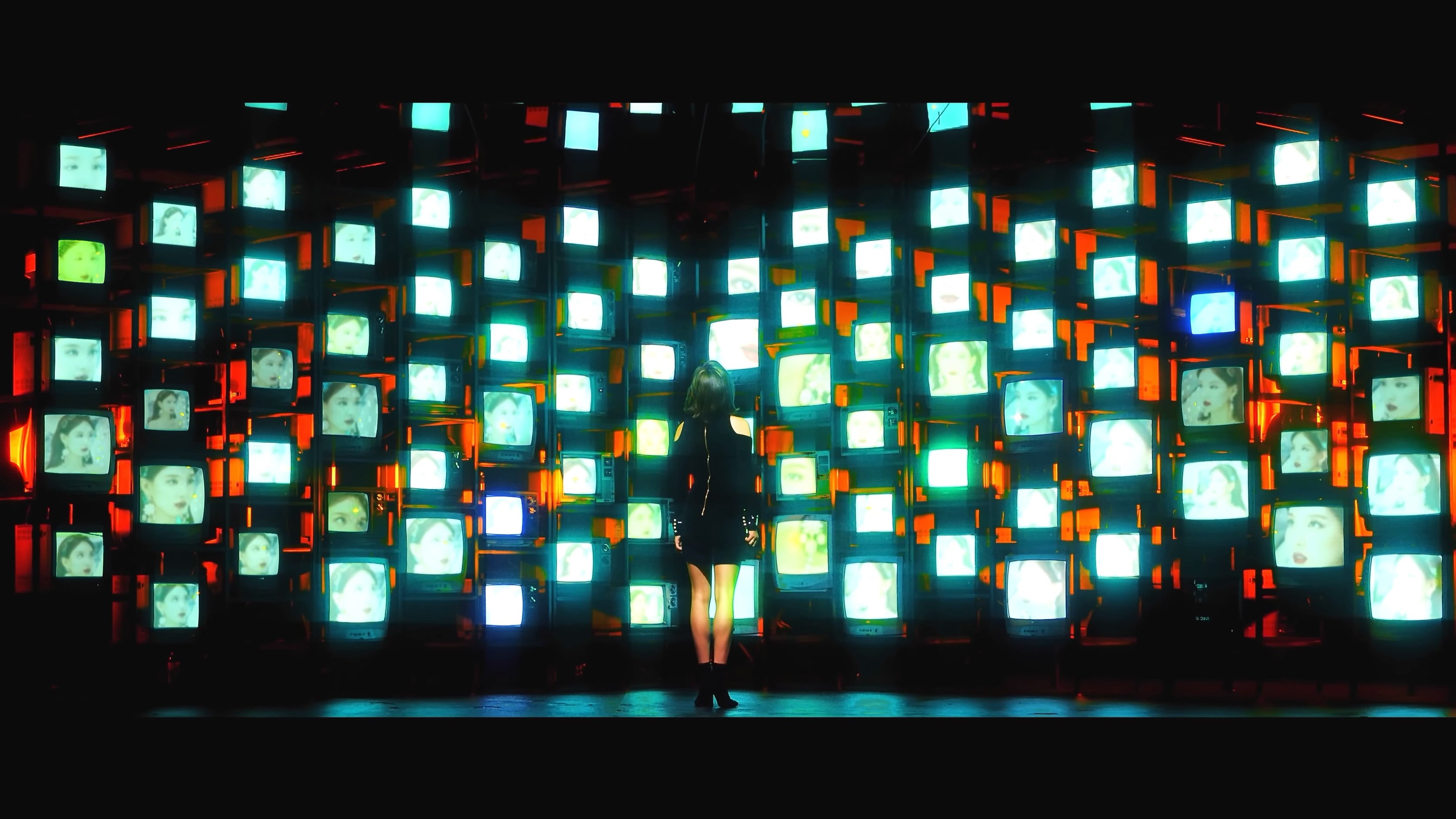 televisions wall, singer, Twice, 2K, women, Asian, Twice Jihyo, HD Wallpaper