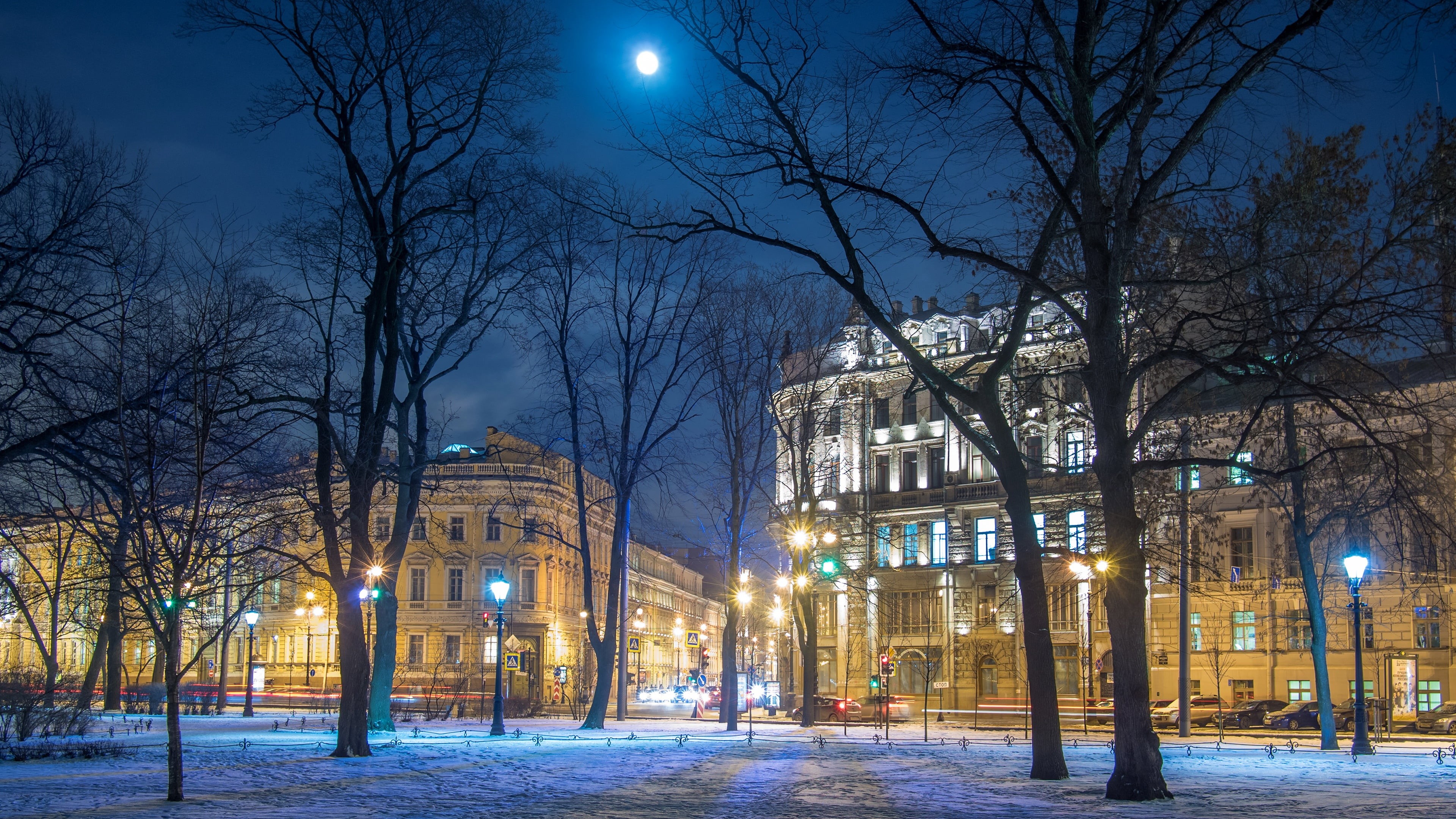 Leningrad, view, Peter, architecture, winter, megapolis, 4K, Saint Petersburg, street, Russia, the city, Nevsky Prospekt, HD Wallpaper