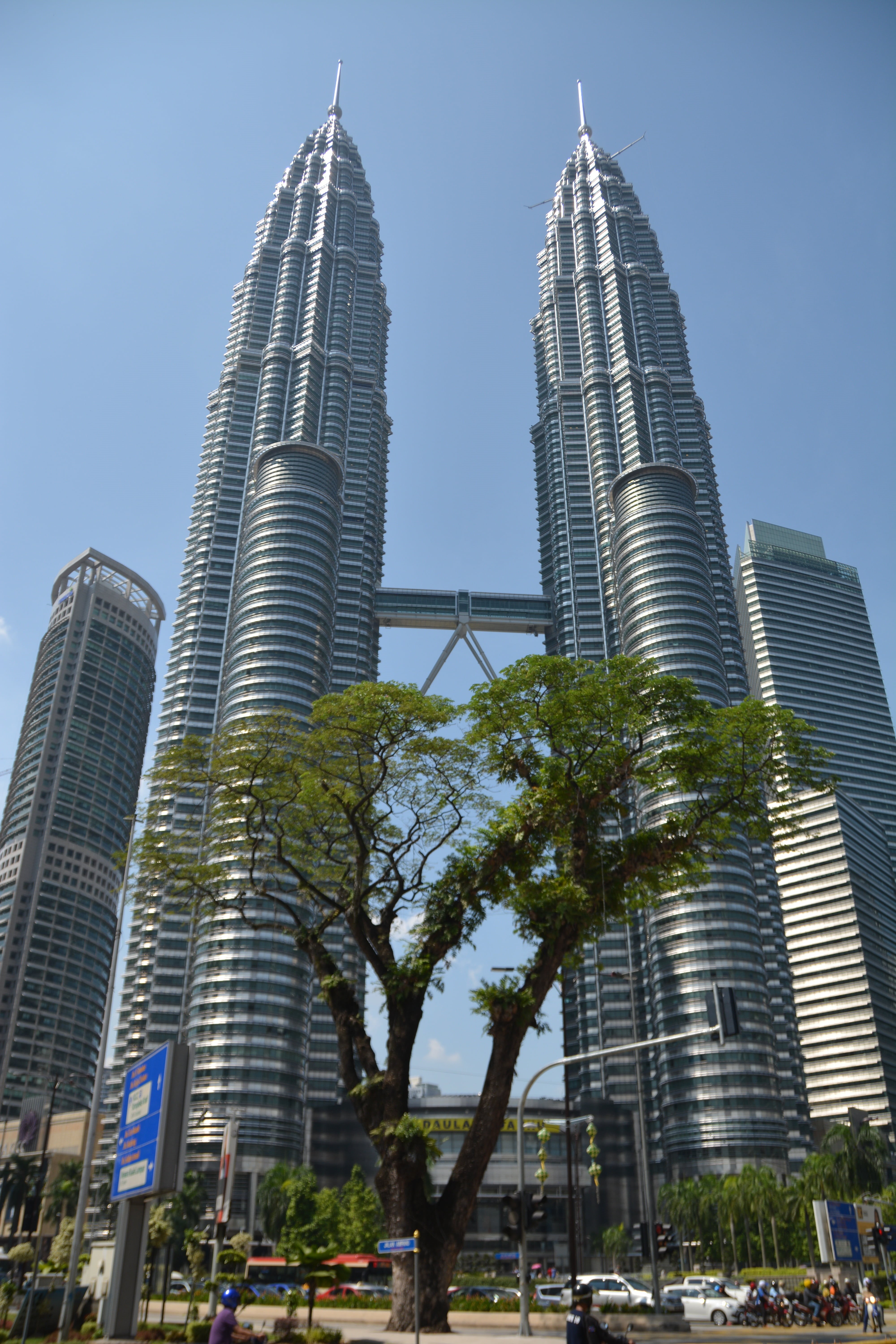 city, travel destinations, petronas, downtown, cityscape, built structure, skyscraper, sightseeing, nature, attraction, office, klcc, twin towers, street, Phone HD Wallpaper