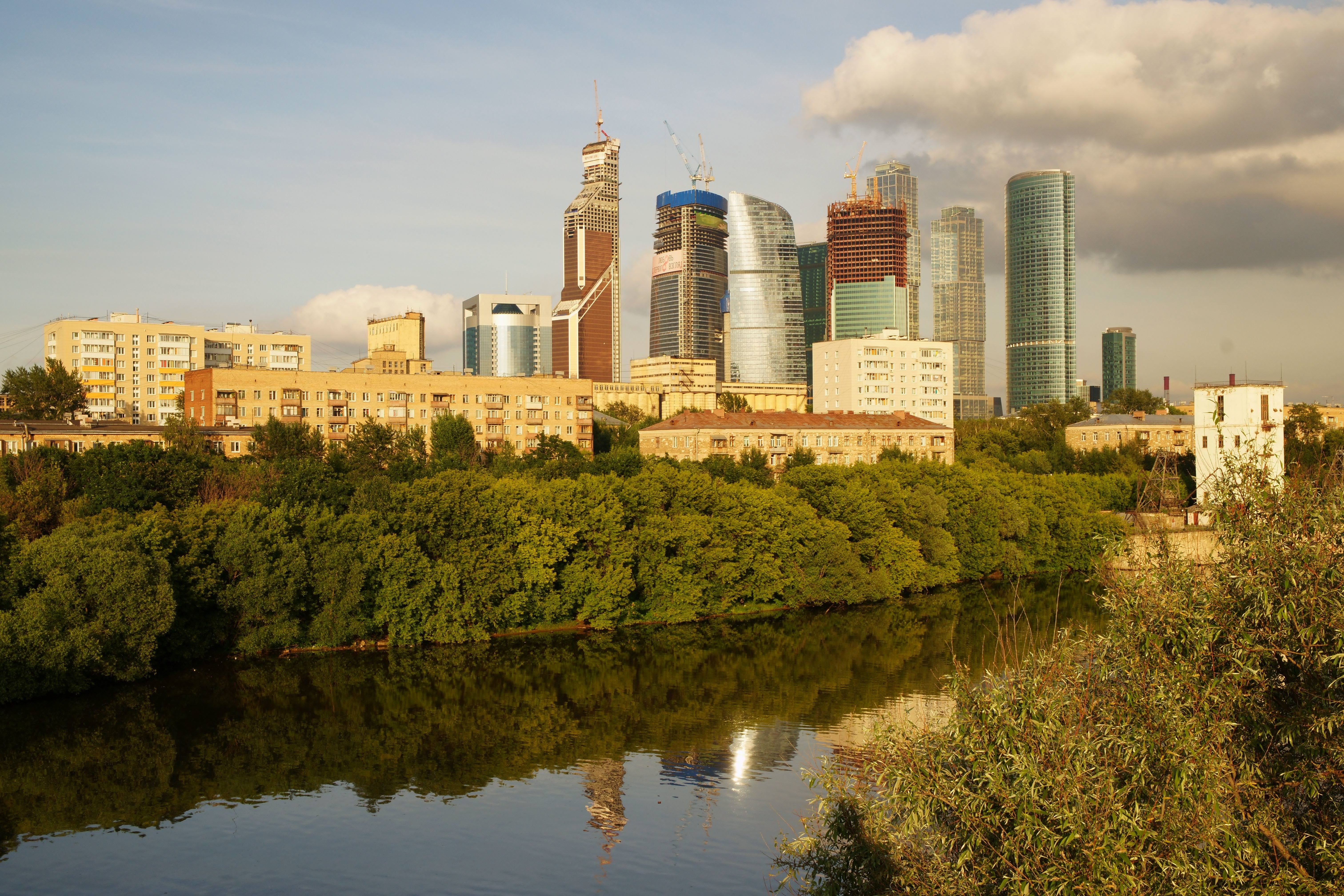 5K, Russia, Buildings, Building, River, Moscow, HD Wallpaper