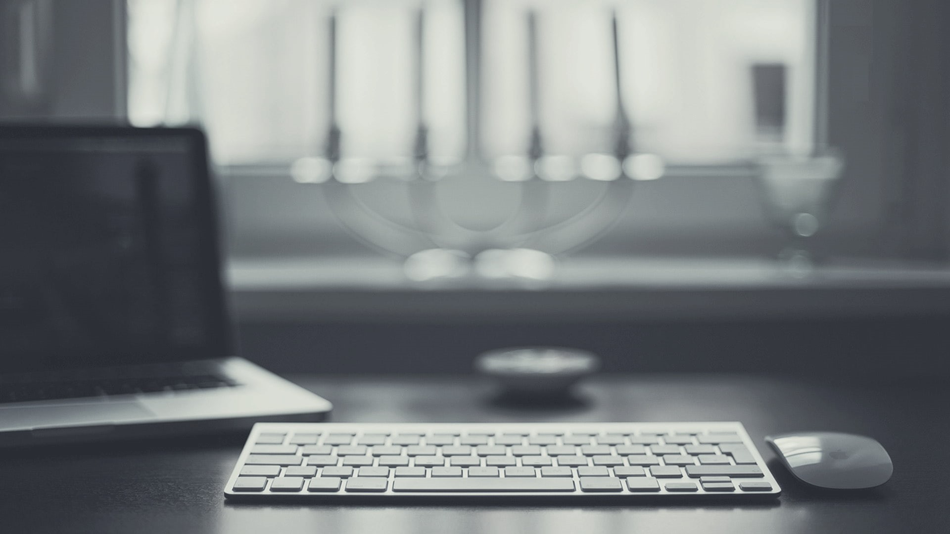 desk, window, computer mice, keyboards, 1080P, computer, HD Wallpaper