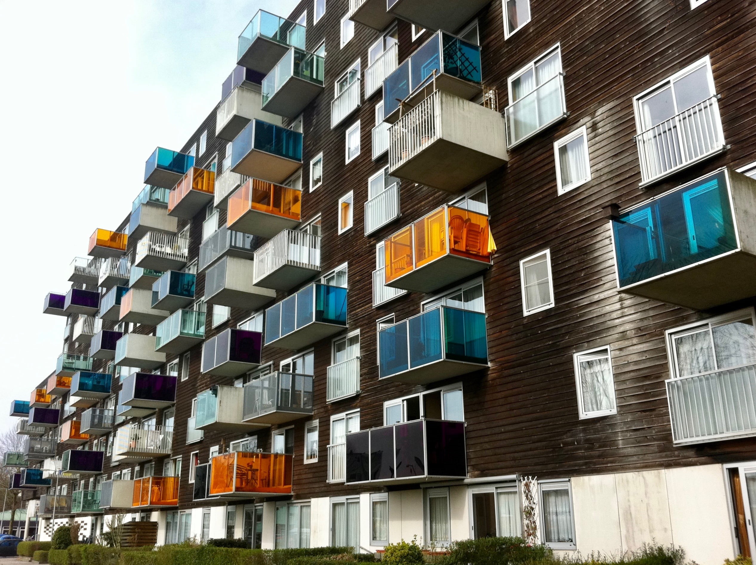 symmetry, modern, apartment, building, residential District, house, balcony, row house, low angle view, built Structure, urban Scene, facade, building Exterior, HD Wallpaper