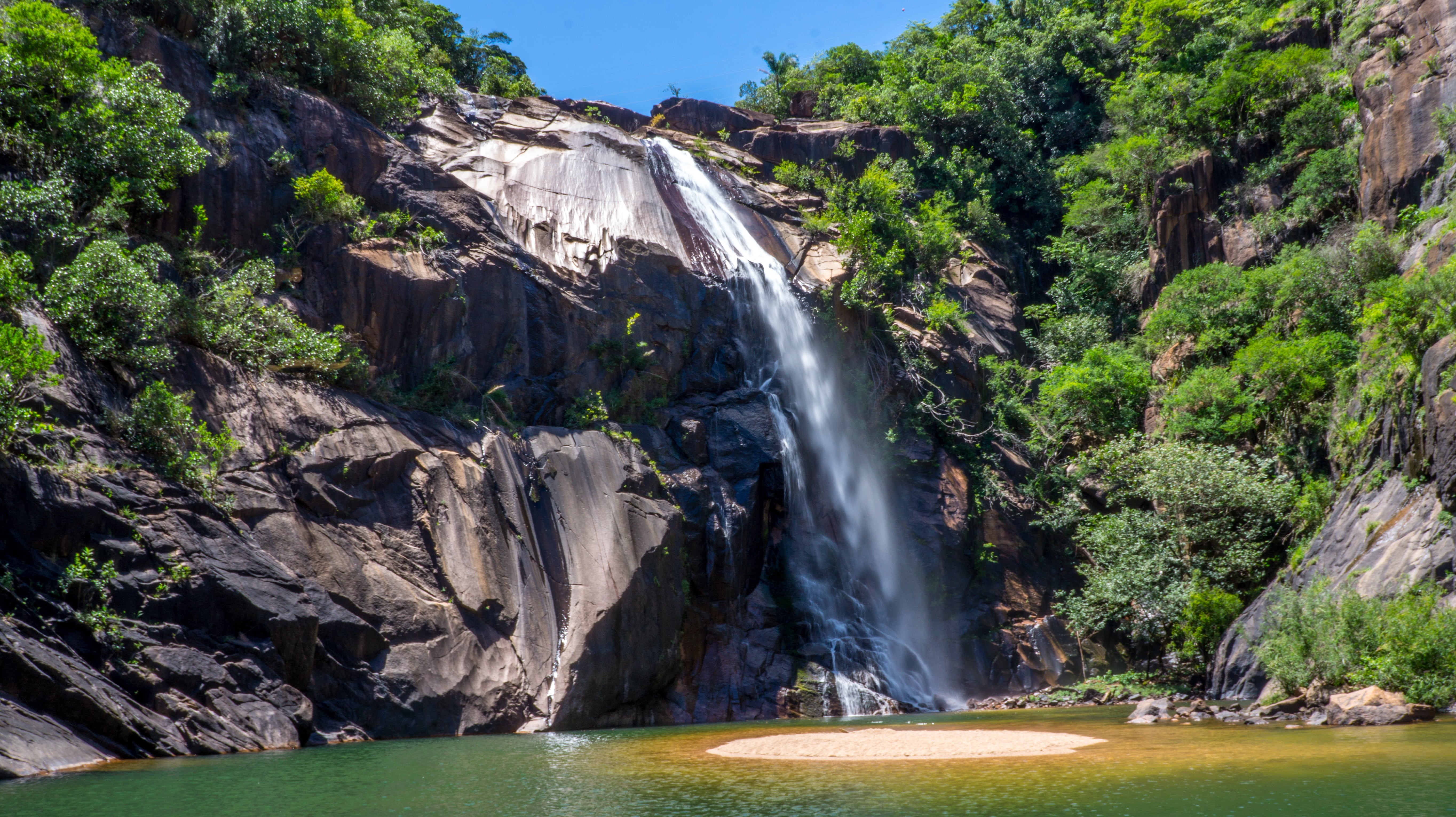 environment, tropical Rainforest, rock formation, power in nature, thailand, no people, landscape, scenics, 5K, purity, river, stream, rock - Object, national Landmark, HD Wallpaper