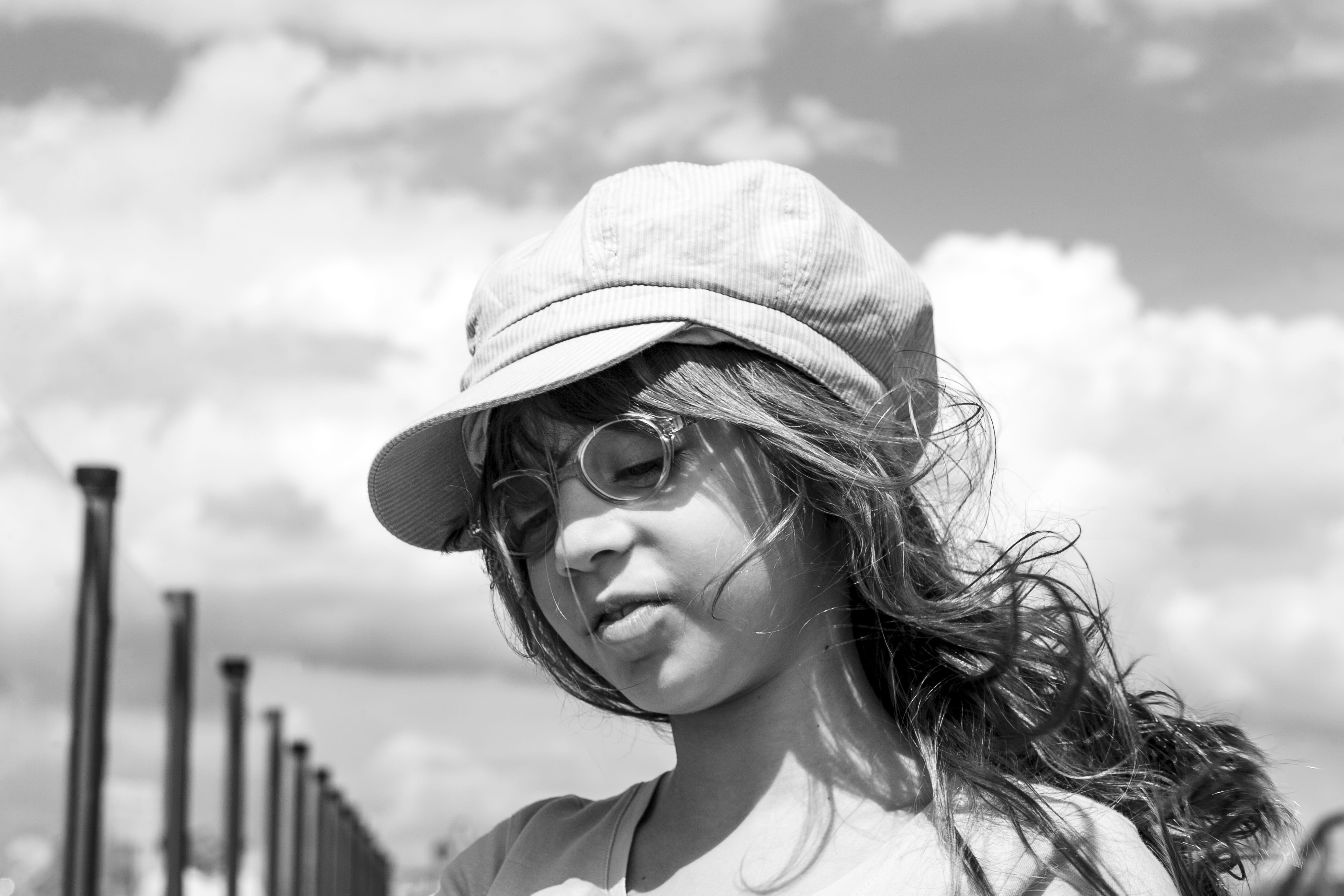 day, clouds, portrait, leisure activity, nature, outdoors, cloud - sky, kiz kulesi, fashion, child, lifestyles, close-up, headshot, looking, hairstyle, HD Wallpaper