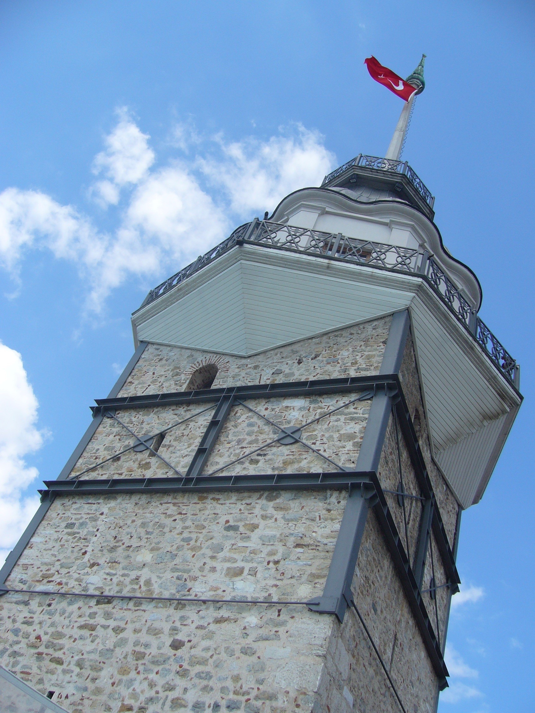 constantinople, ancient, byzantine, marmara, historical, water, nature, maidens tower, tall - high, lighthouse, bosphorus, flag, leanders tower, no people, Phone HD Wallpaper