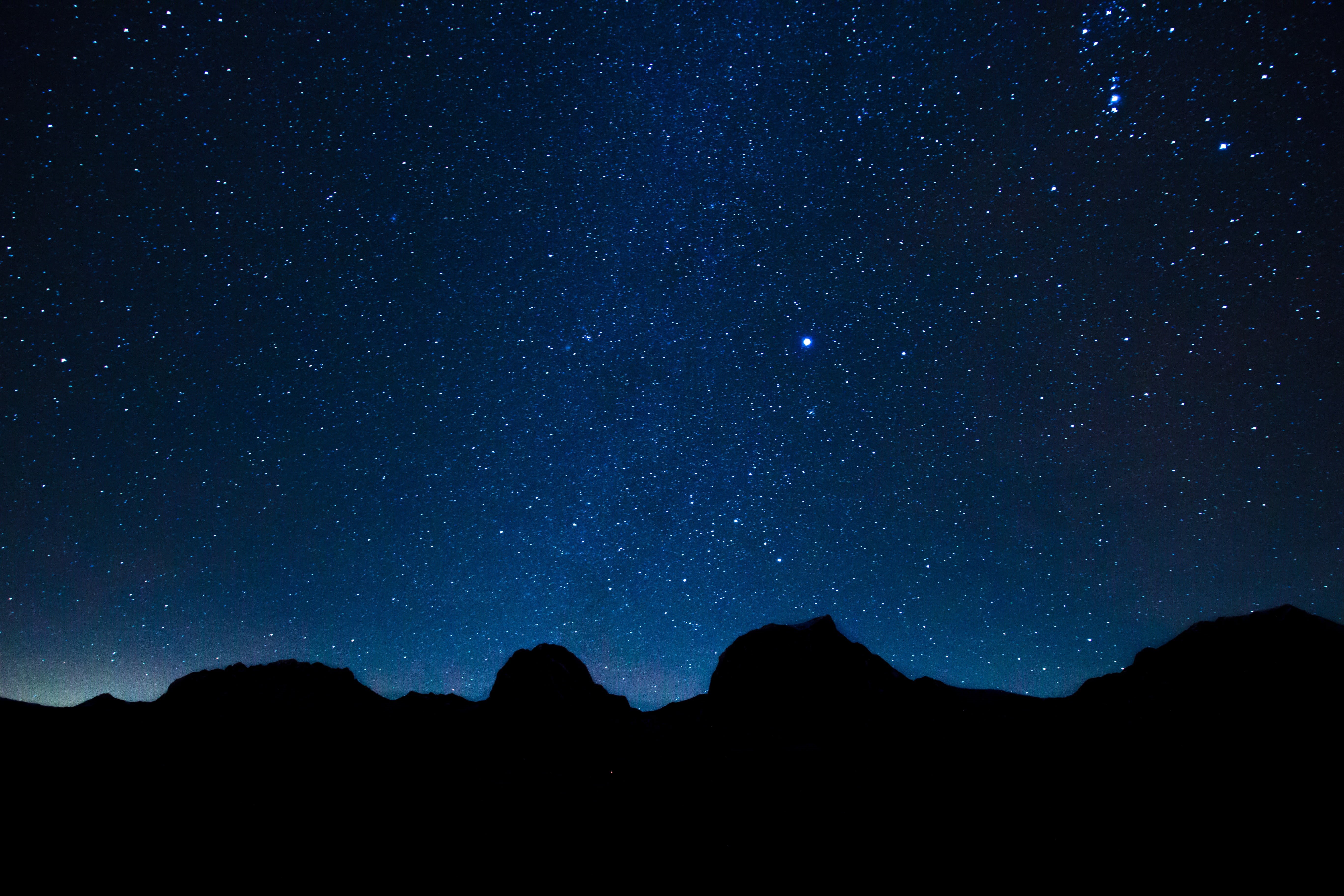 star - space, no people, space, sky, majestic, night sky, evening sky, lights, outdoors, mountain, idyllic, time, 5K, long exposure, switzerland, mountains, HD Wallpaper