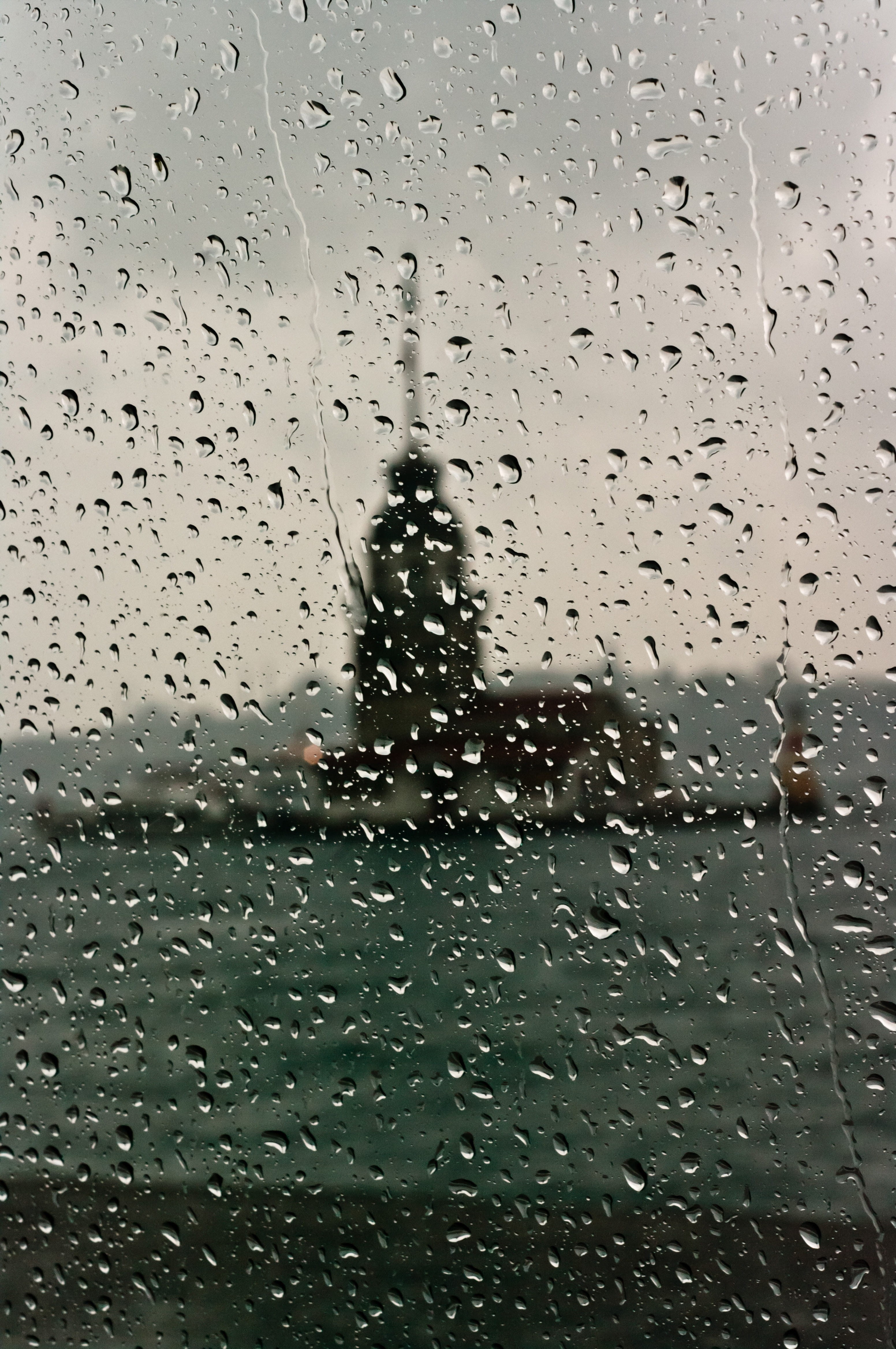 full frame, rain, drop, outdoors, transportation, water, maidens tower, transparent, 4K, glass - material, backgrounds, vehicle interior, wet, no people, Phone HD Wallpaper