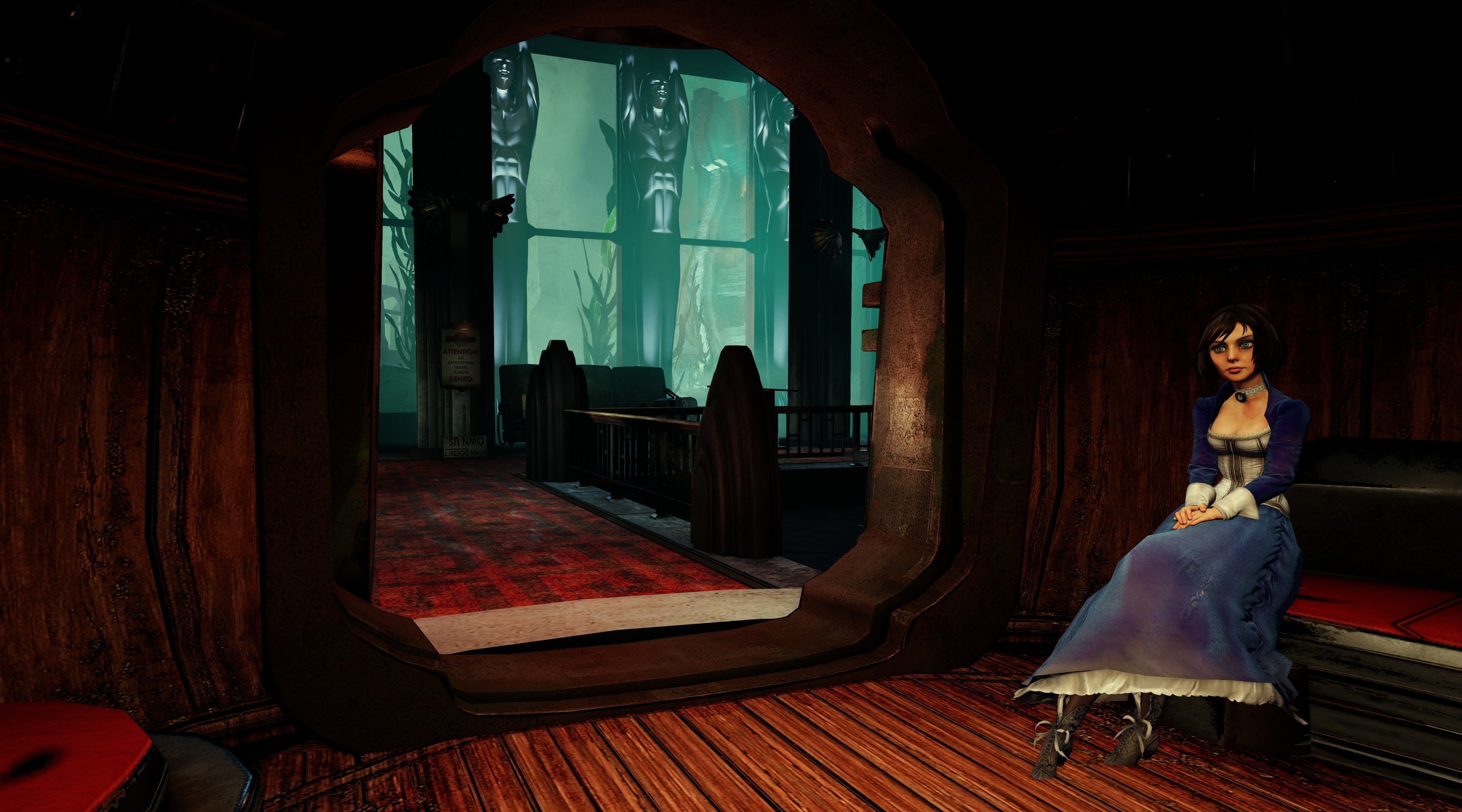 BioShock, BioShock Infinite, screen shot, video games, 4K, Elizabeth (BioShock), Rapture, HD Wallpaper