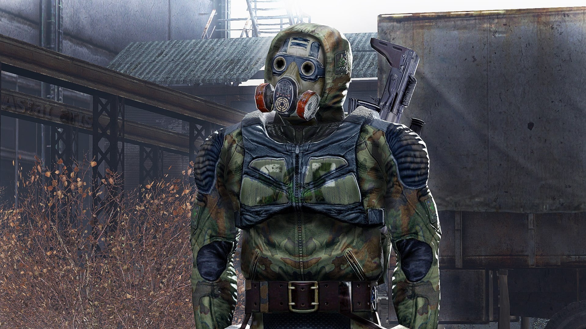 disguise, unrecognizable person, mask, mask - disguise, jumpsuit, Stalker, architecture, nature, gas mask, day, outdoors, technology, sculpture, S. T. A. L. K. E. R., HD Wallpaper