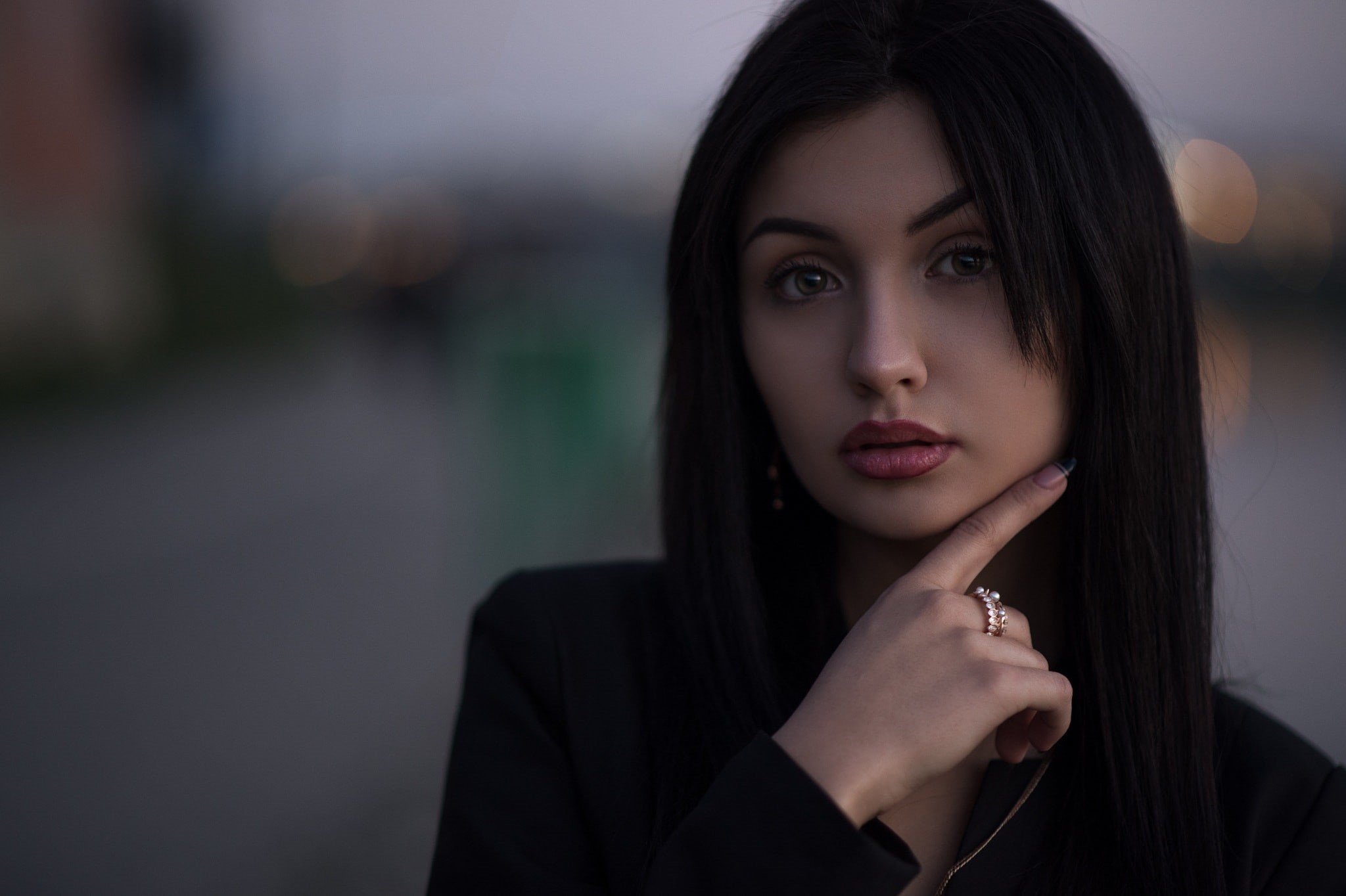 depth of field, women, portrait, face, 1080P, HD Wallpaper