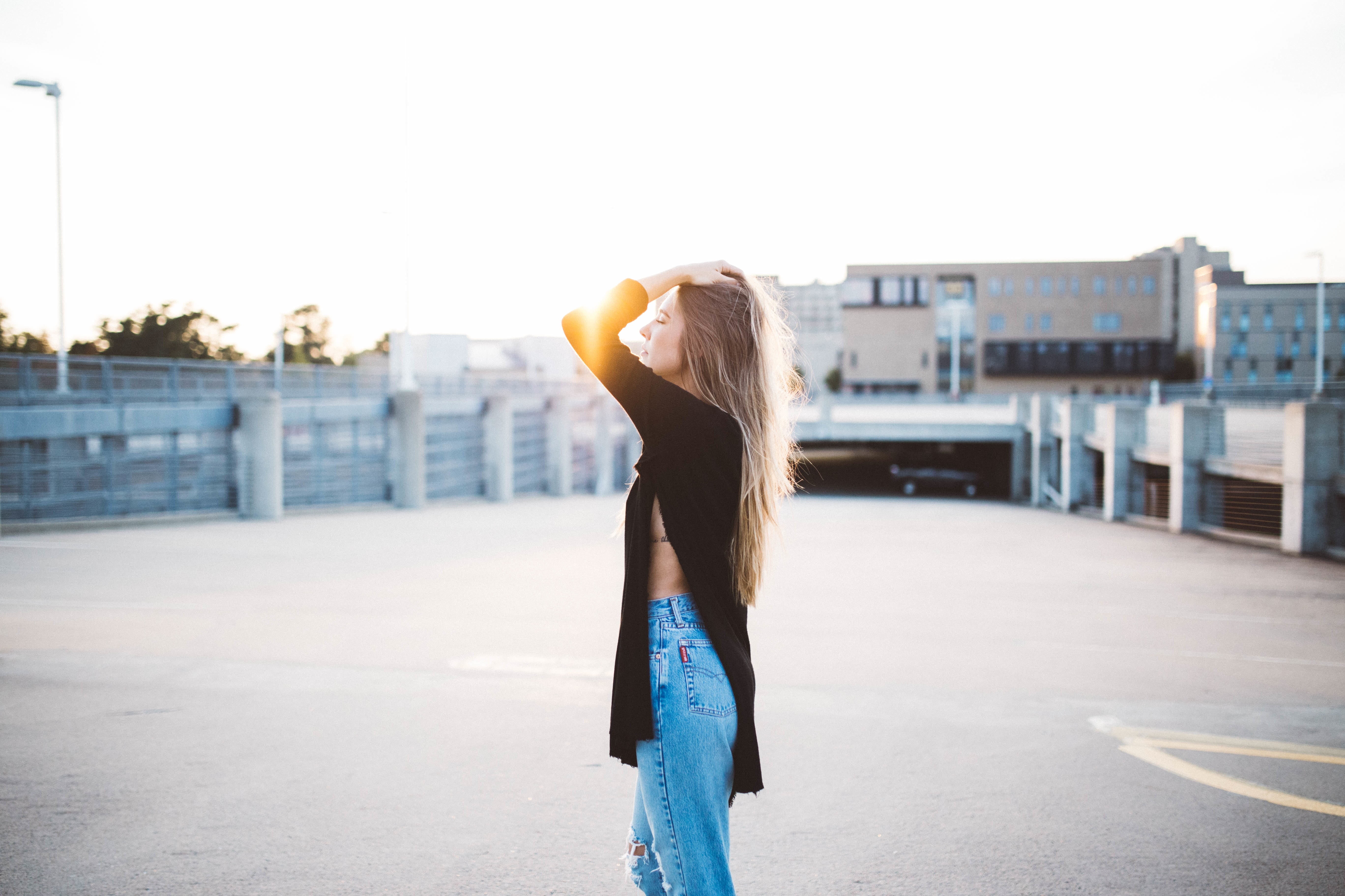 style, building exterior, girl, lady, built structure, women, head, side, lifestyles, adult, beautiful woman, young adult, only women, pants, slit, people, HD Wallpaper