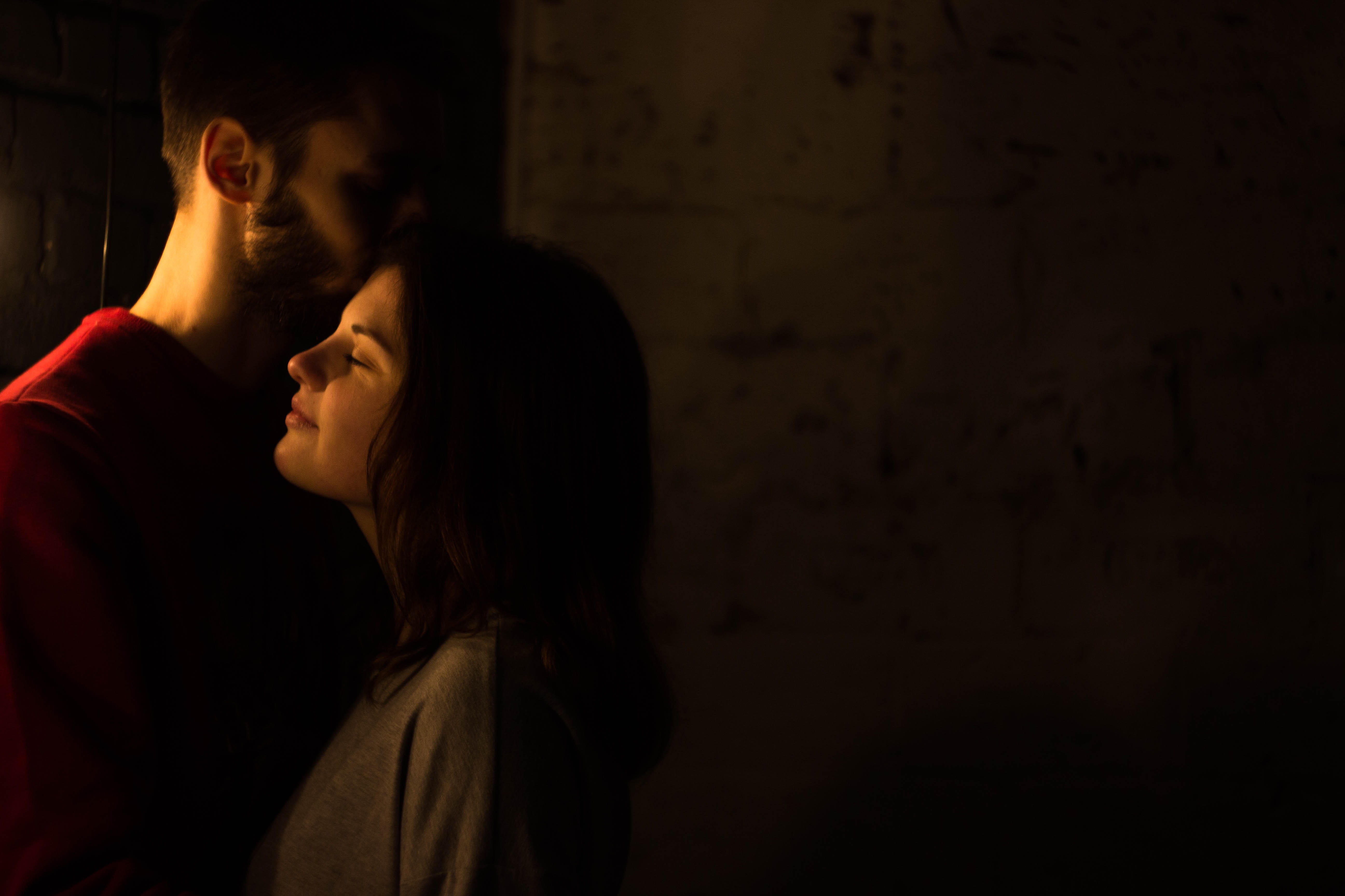 people, men, heterosexual couple, night, positive emotion, wear, falling in love, 5K, spotlight, women, young adult, sadness, close-up, two people, woman, HD Wallpaper