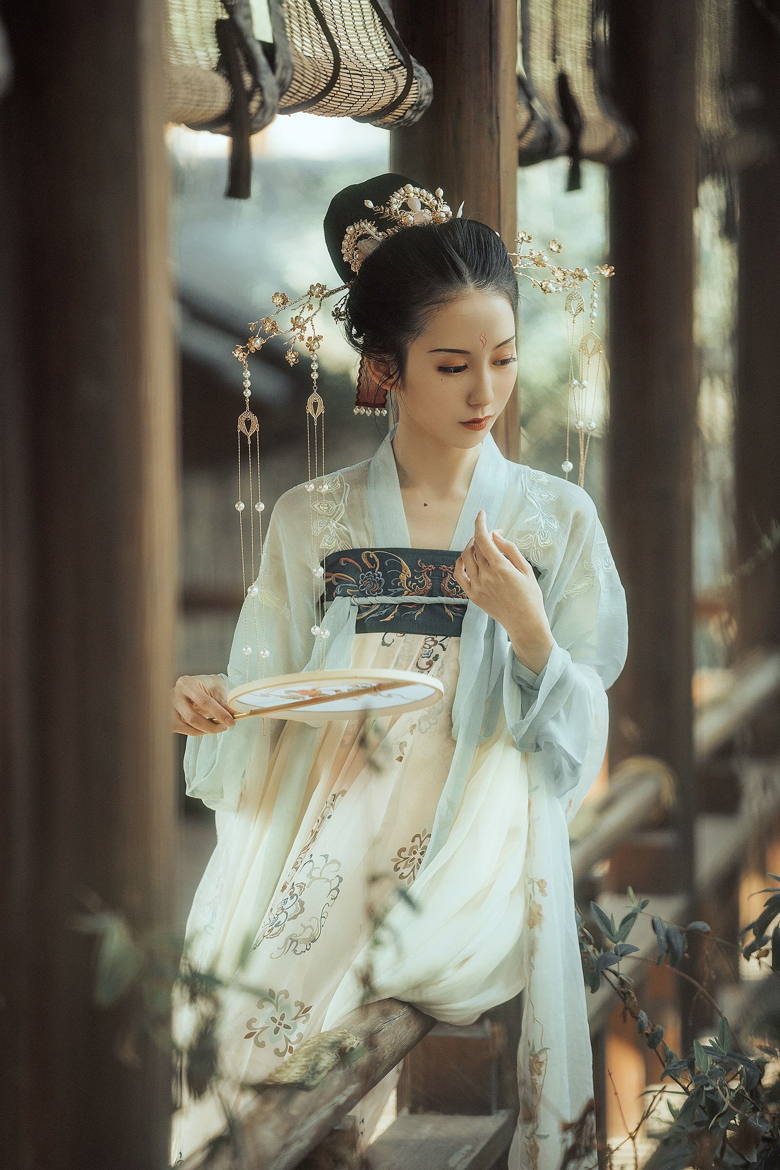 dress, beauty, hair, hanfu, elegance, young women, luxury, clothing, Chinese dress, women, hairstyle, beautiful woman, the past, one person, adult, young adult, Phone HD Wallpaper