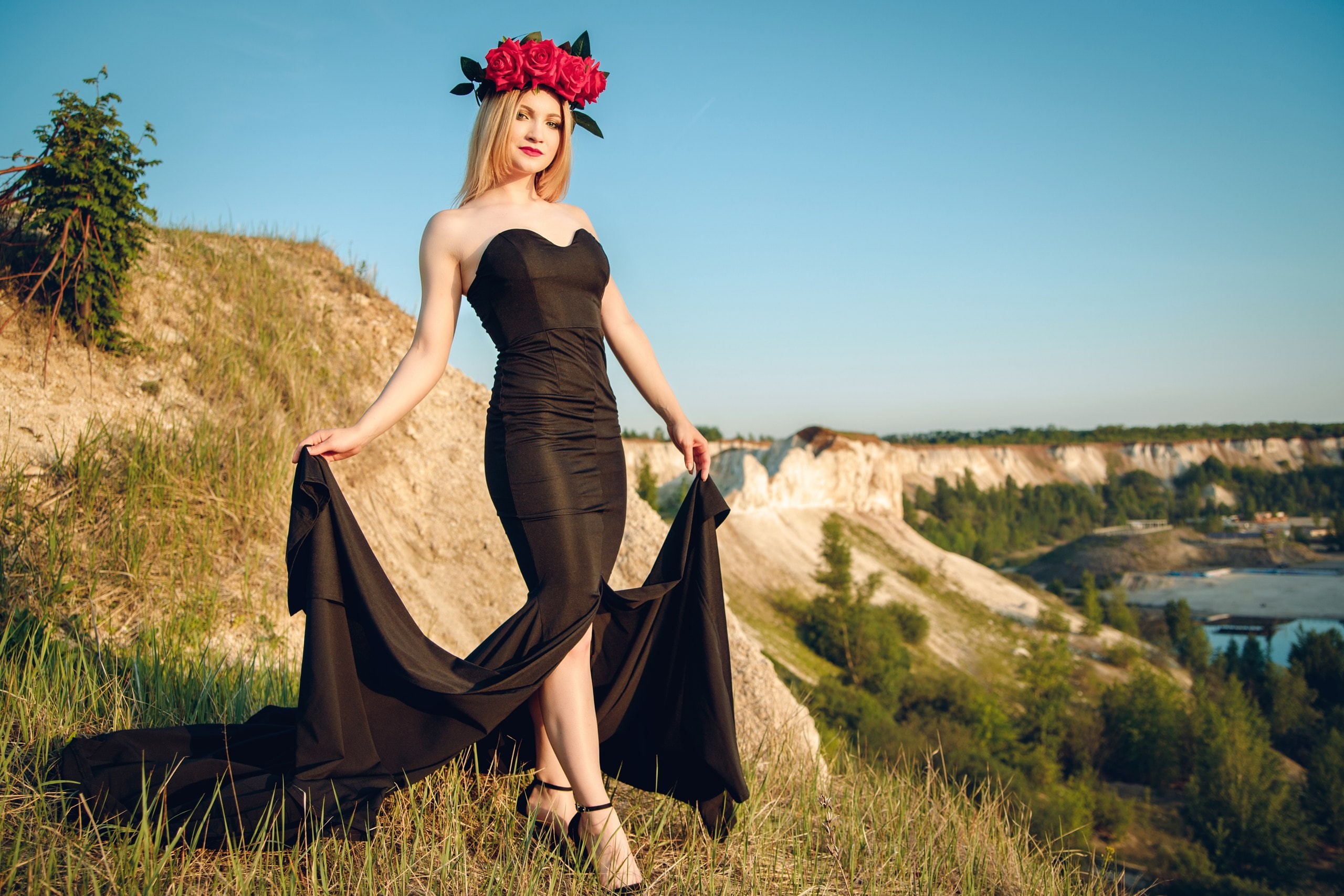 Dmitry Yavr, 2K, women outdoors, dress, women, HD Wallpaper