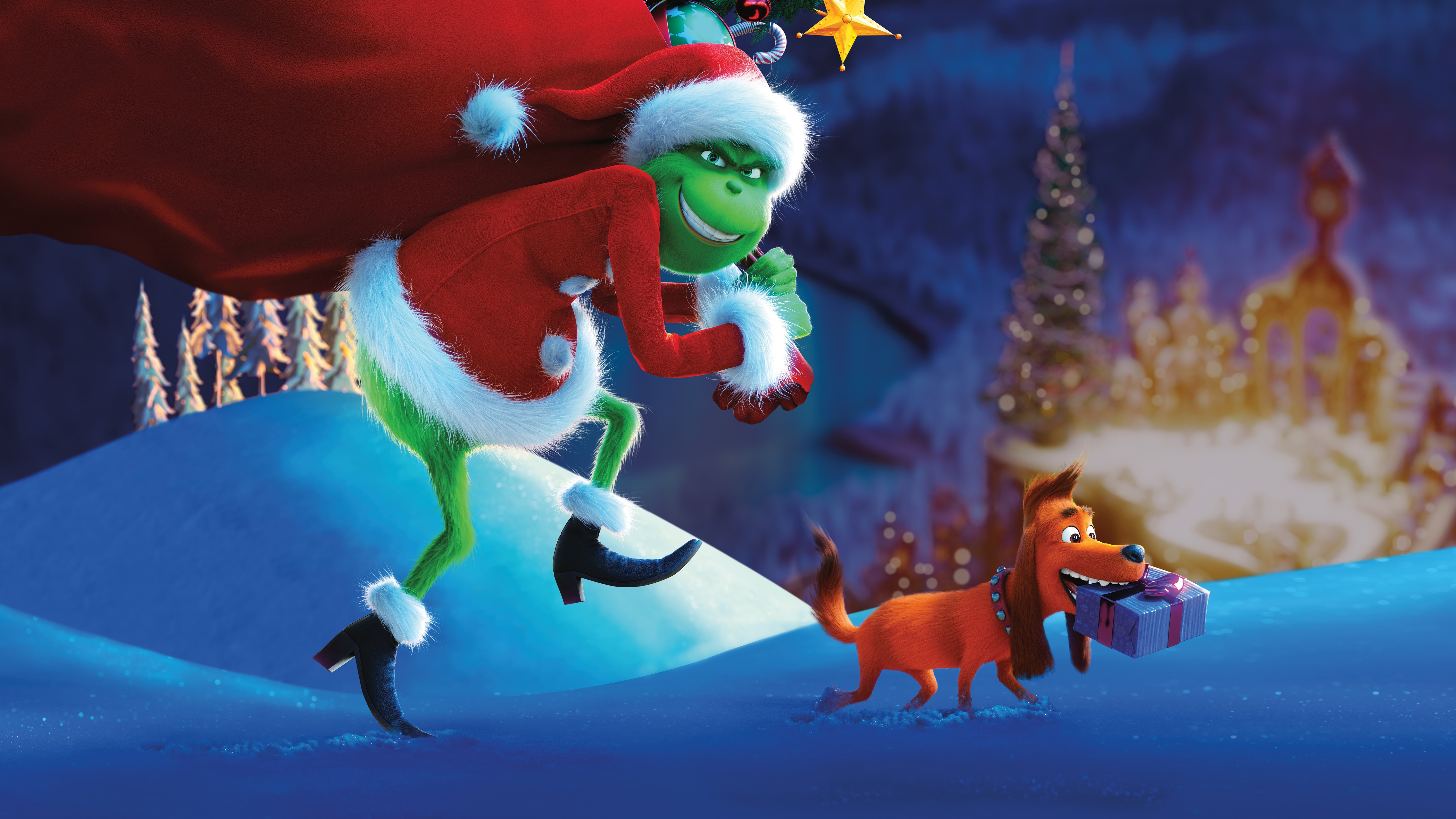 5K, The Grinch, 5K, Animation, Santa Claus, HD Wallpaper