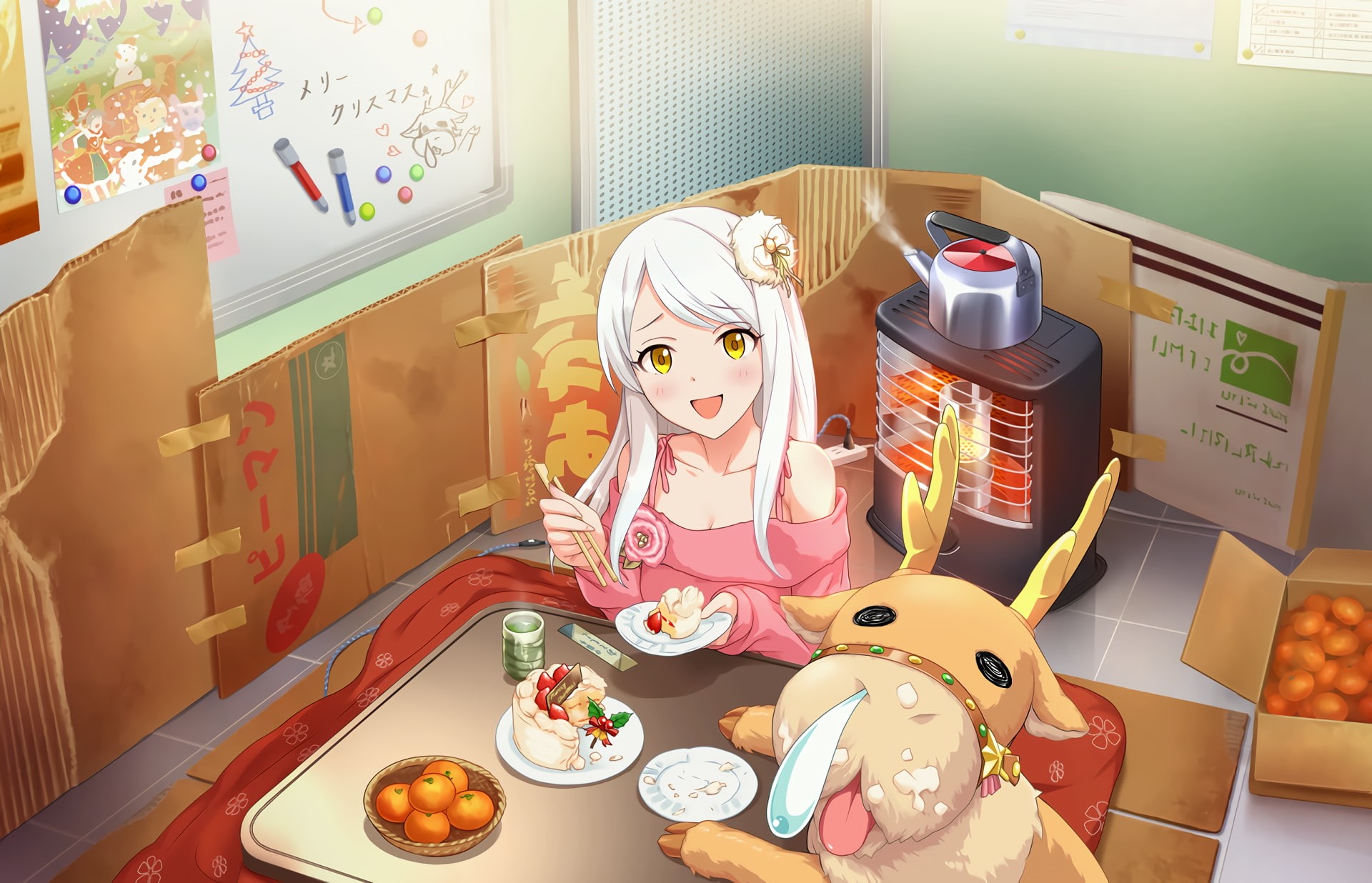 dessert, art and craft, high angle view, eve santaclaus, sweet, appliance, creativity, still life, 1080P, Anime, sweet food, the idolmaster cinderella girls, HD Wallpaper