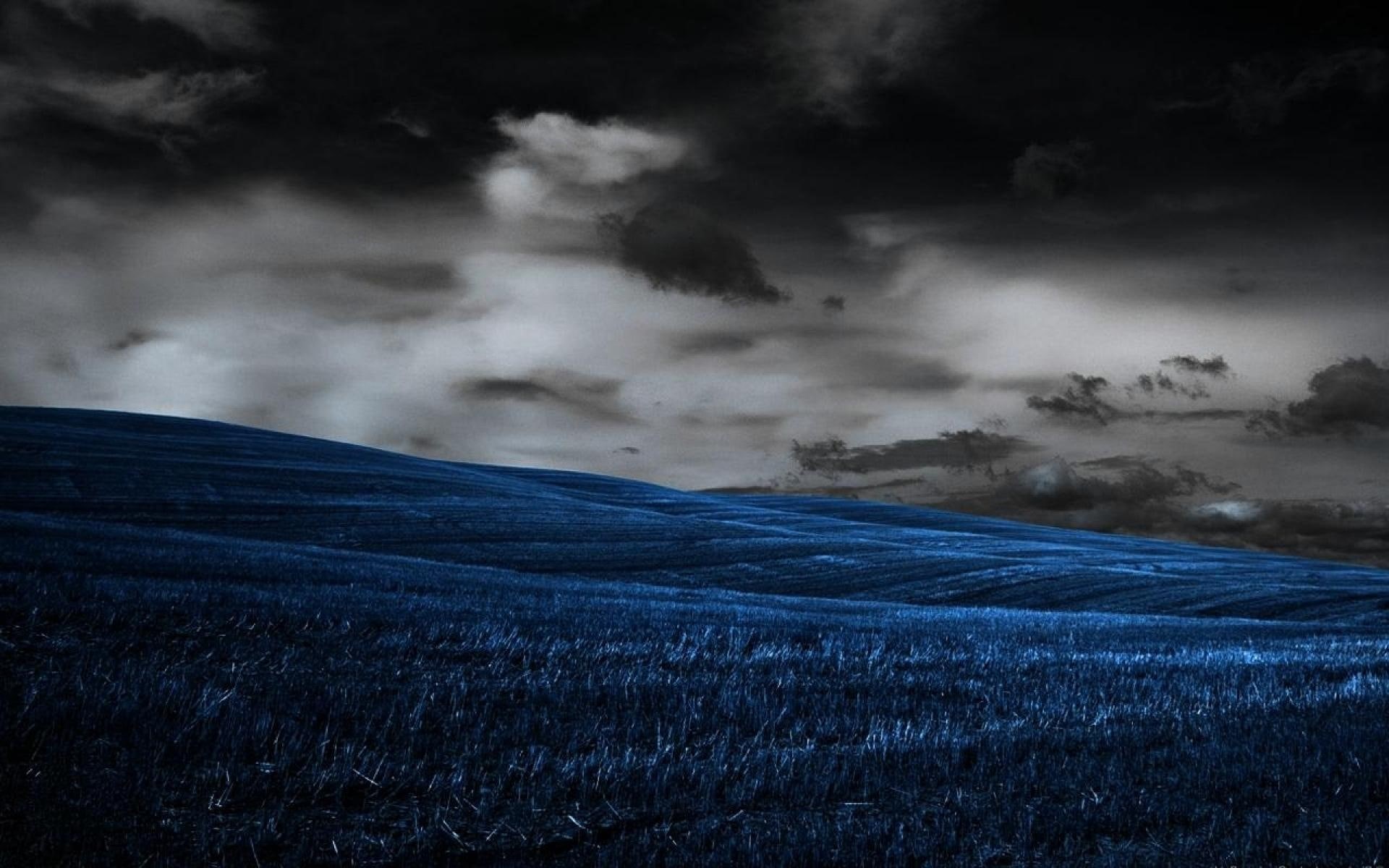 blue, clouds, 1080P, fields, photomanipulation, lscape, photo, 3d and abstract, hills, HD Wallpaper