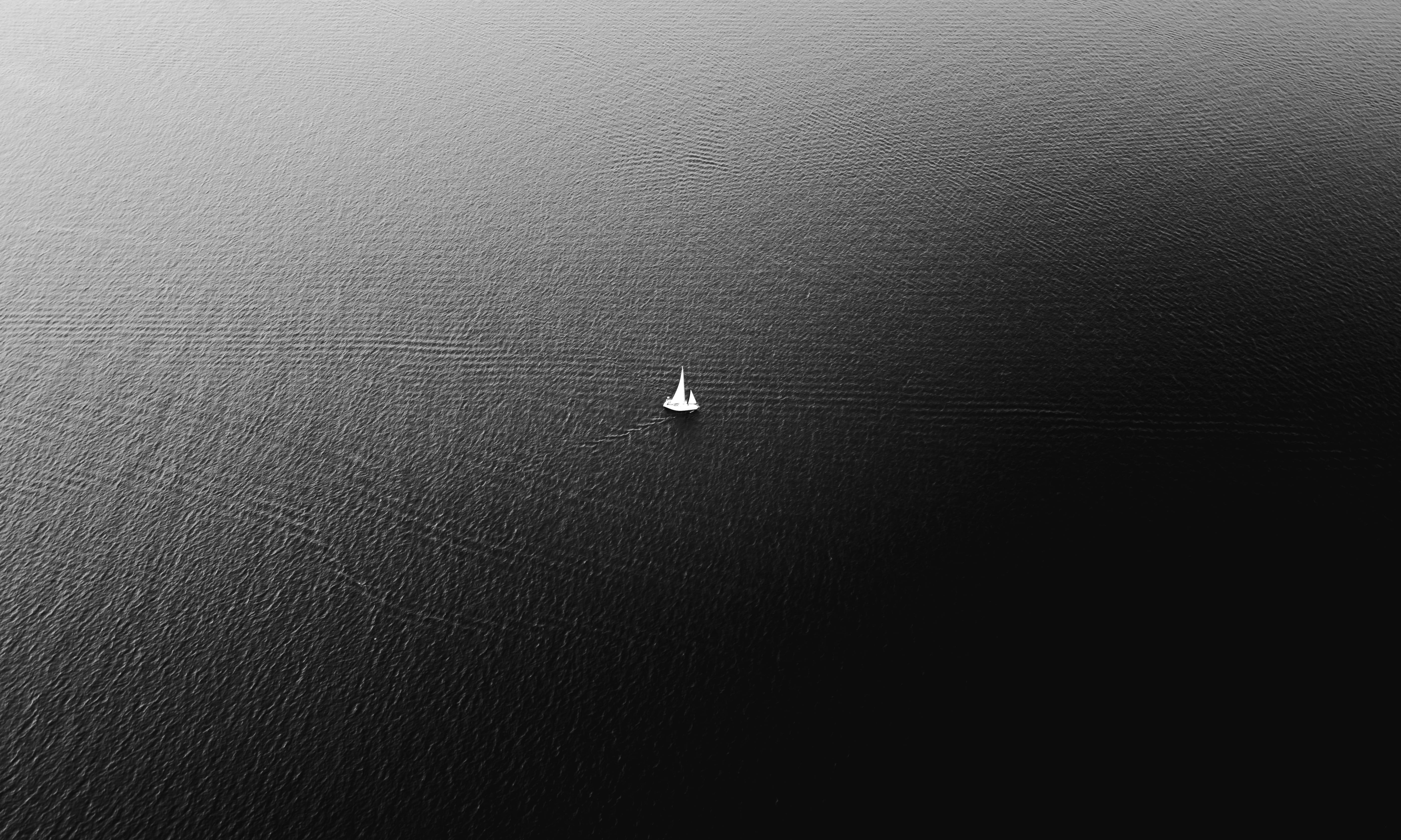 drone view, ship, never, solo, beauty in nature, drone, minimal, outdoors, travel, waterfront, ocean, californium, 5K, no people, sailing, sail boat, seascape, HD Wallpaper
