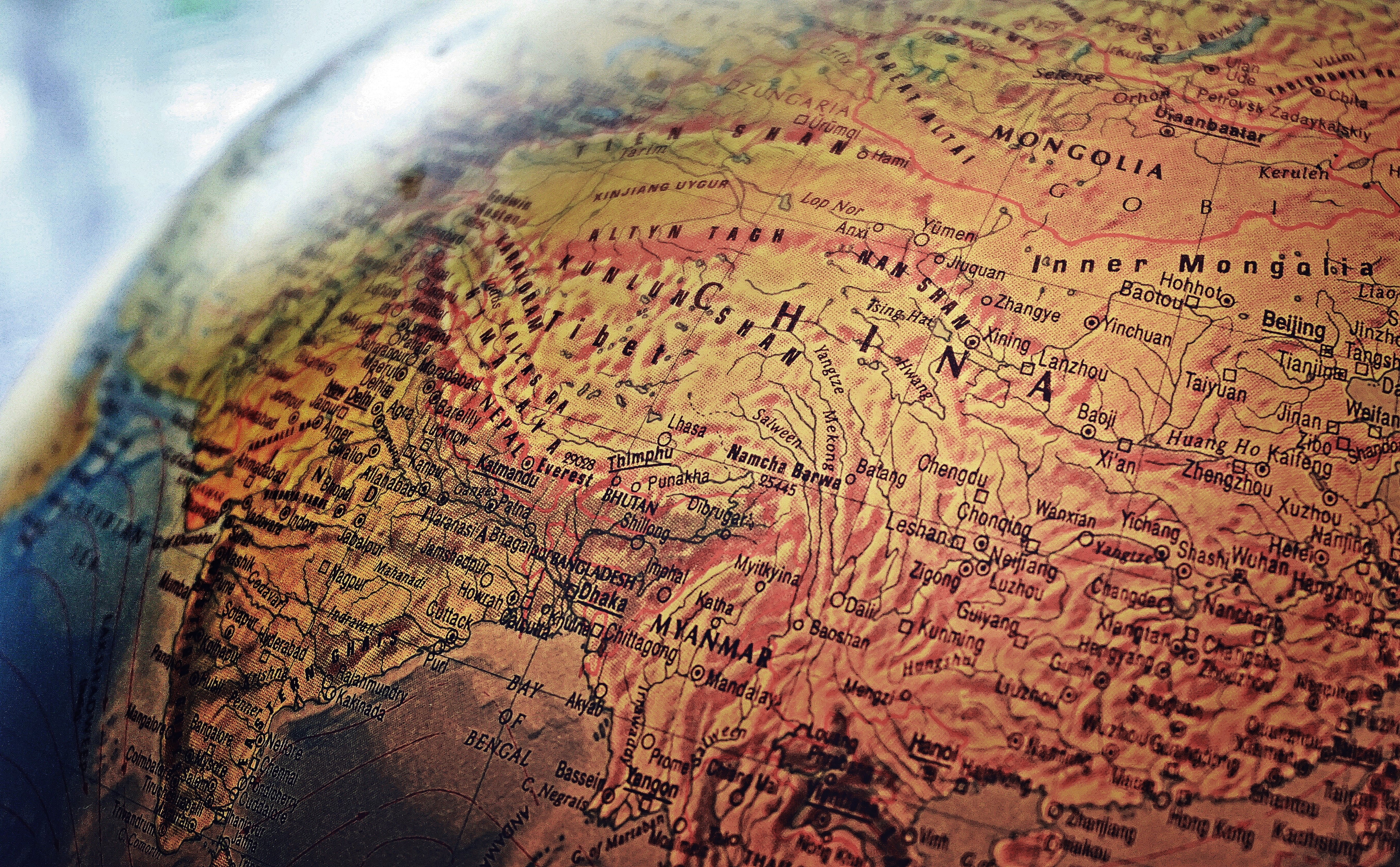 world, text, map, art, destination, universe, science, high angle view, globe - man made object, china, selective focus, country, margin, continent, navigation, HD Wallpaper