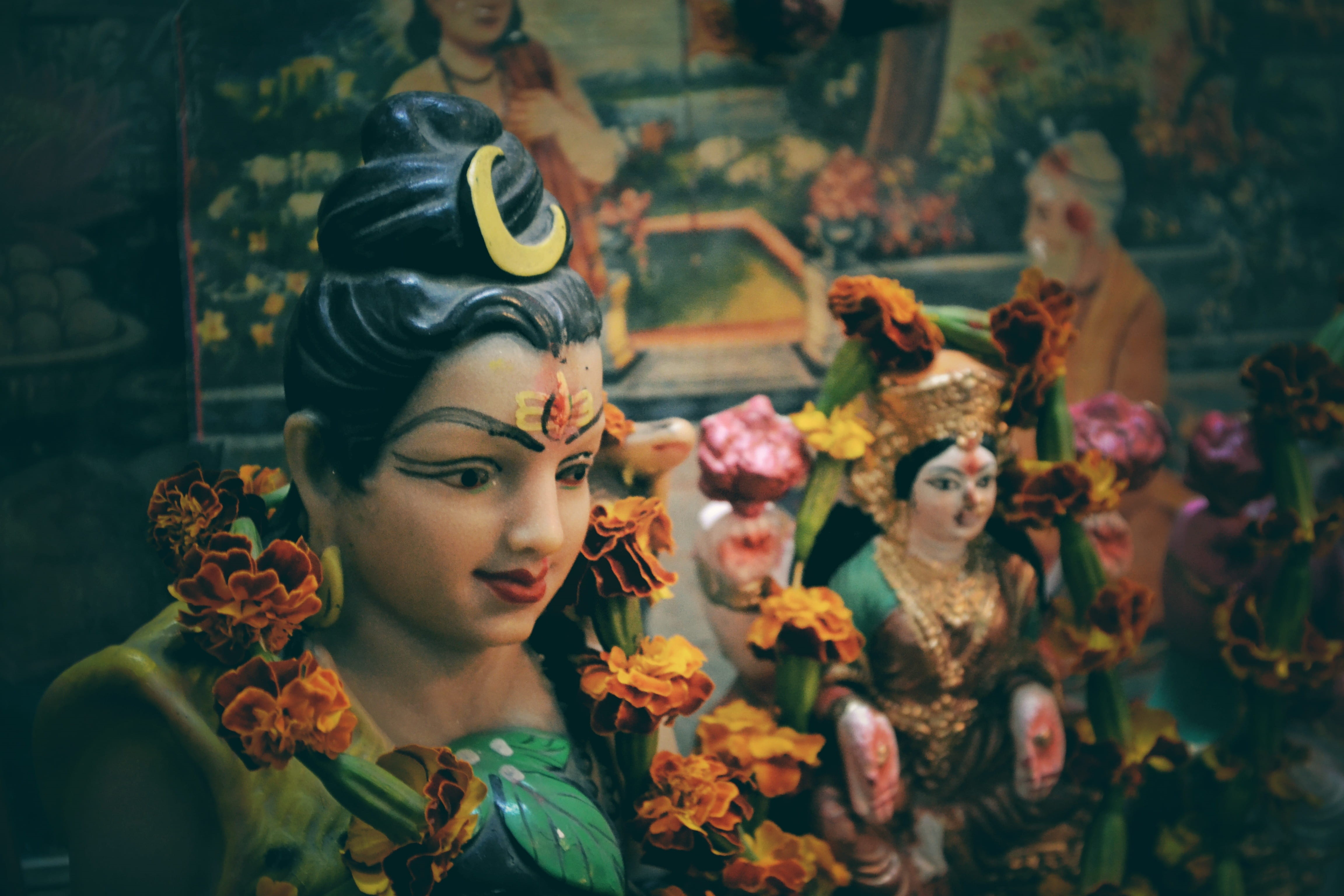 depth of field, representation, flowering plant, art, culture, young adult, young women, hairstyle, illustration, beautiful woman, hinduism, model, real people, HD Wallpaper