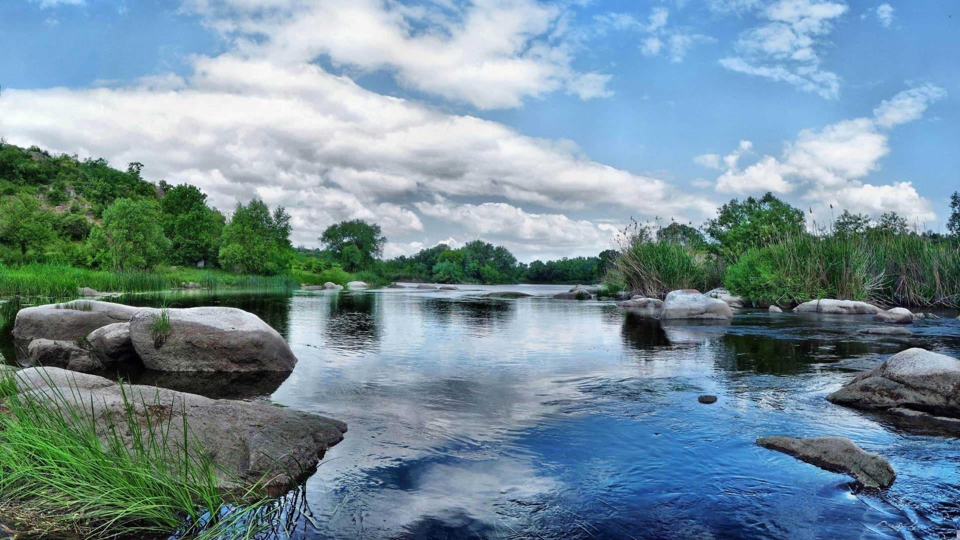 environment, beauty in nature, landscape, 1080P, nature, land, solid, cloud - sky, scenics - nature, asia, plant, flowing water, power in nature, tamil nadu, HD Wallpaper