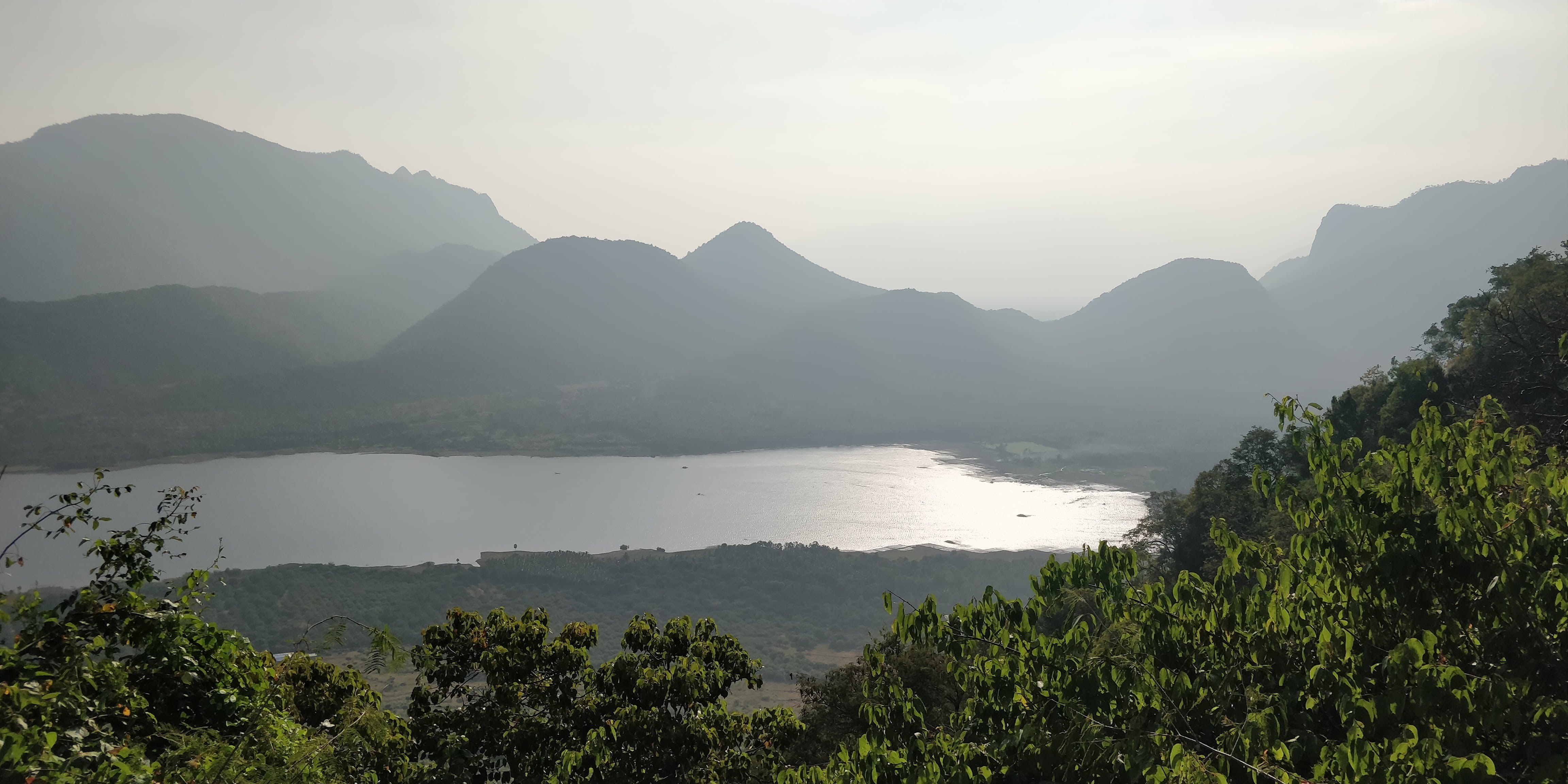 tamil nadu, landscape, lake, sky, beautiful lake in india, plant, nature, mountain range, fog, travel, sea, tranquil scene, water, environment, scenics - nature, HD Wallpaper