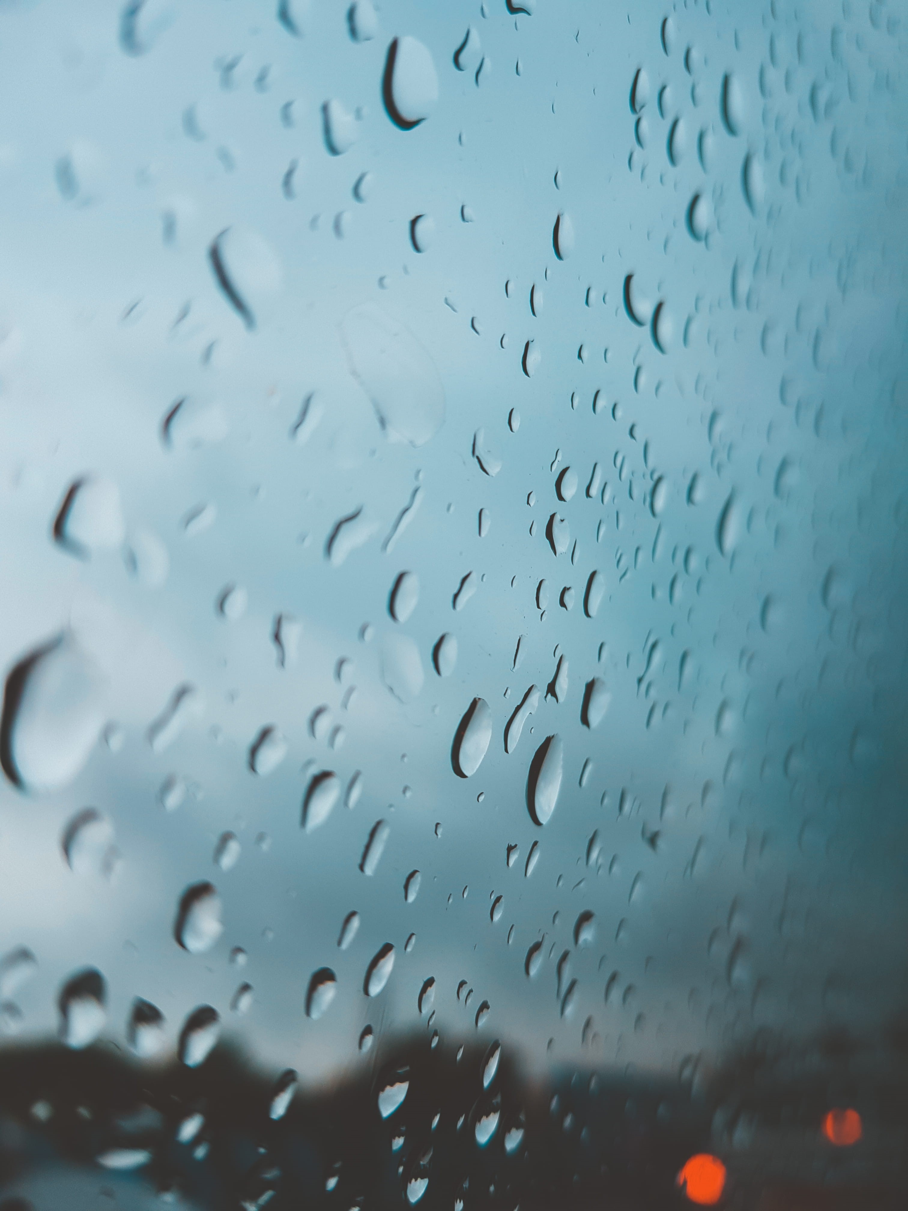 closeup, backgrounds, surface, rain, rainy season, droplet, full frame, blurry, focus on foreground, raindrops+glass, coimbatore, sky, raindrop, glass, Phone HD Wallpaper