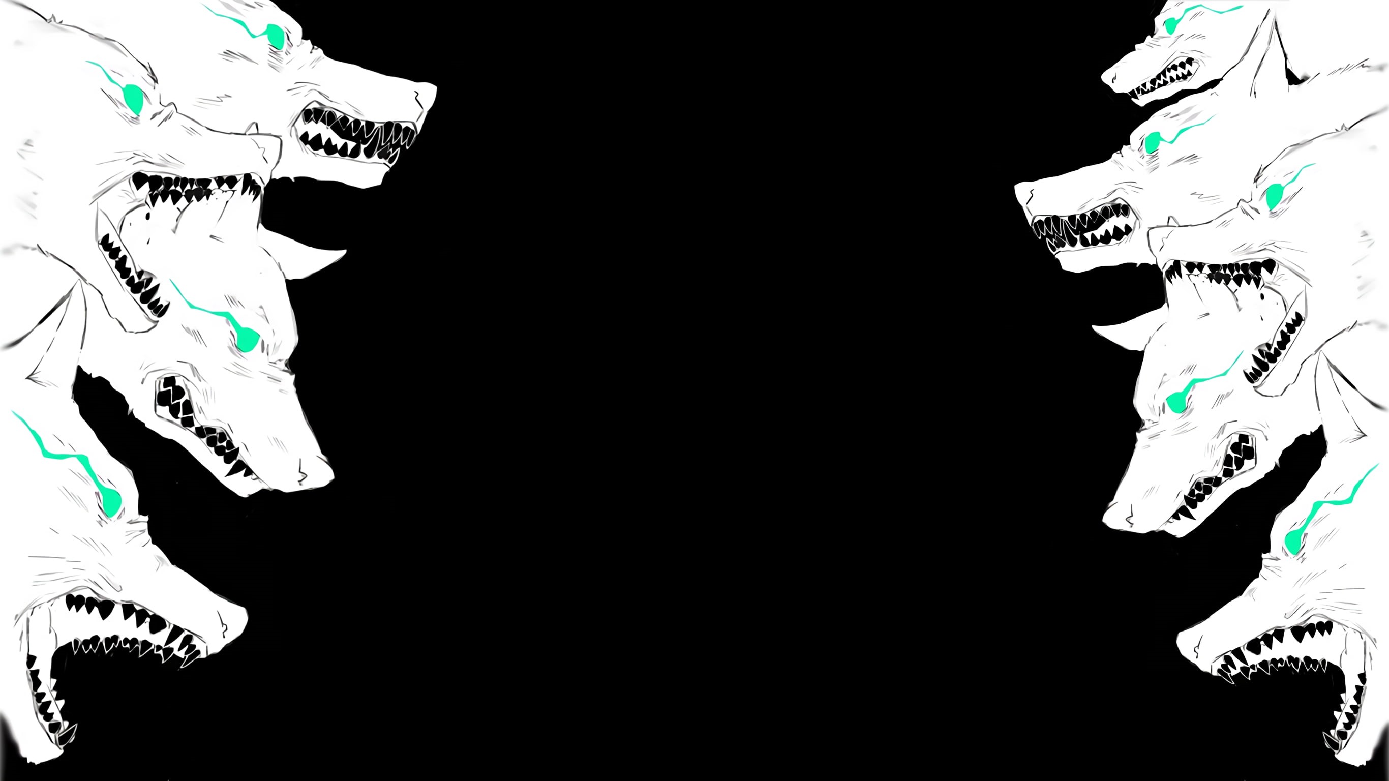 wolf, manga sketch, 2K, HD Wallpaper