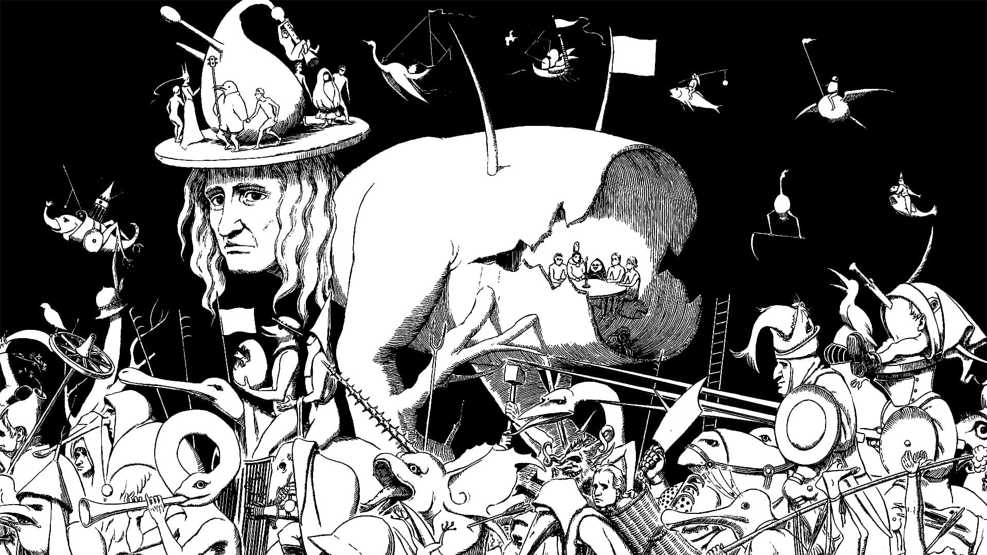 1080P, monochrome, Berserk, artwork, Kentaro Miura, HD Wallpaper