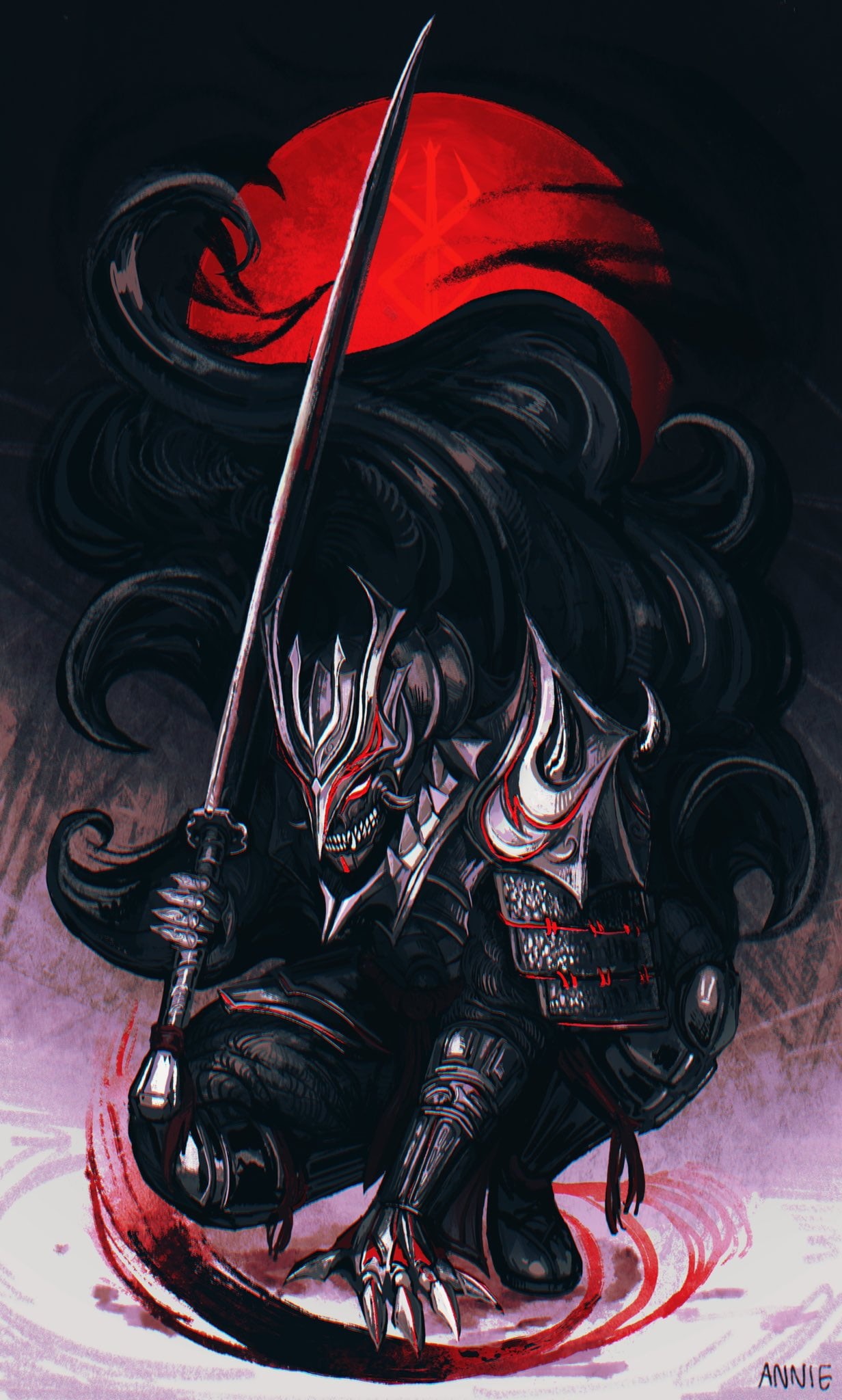 samurai, 1080P, katana, Berserk, berserk armor, Phone HD Wallpaper