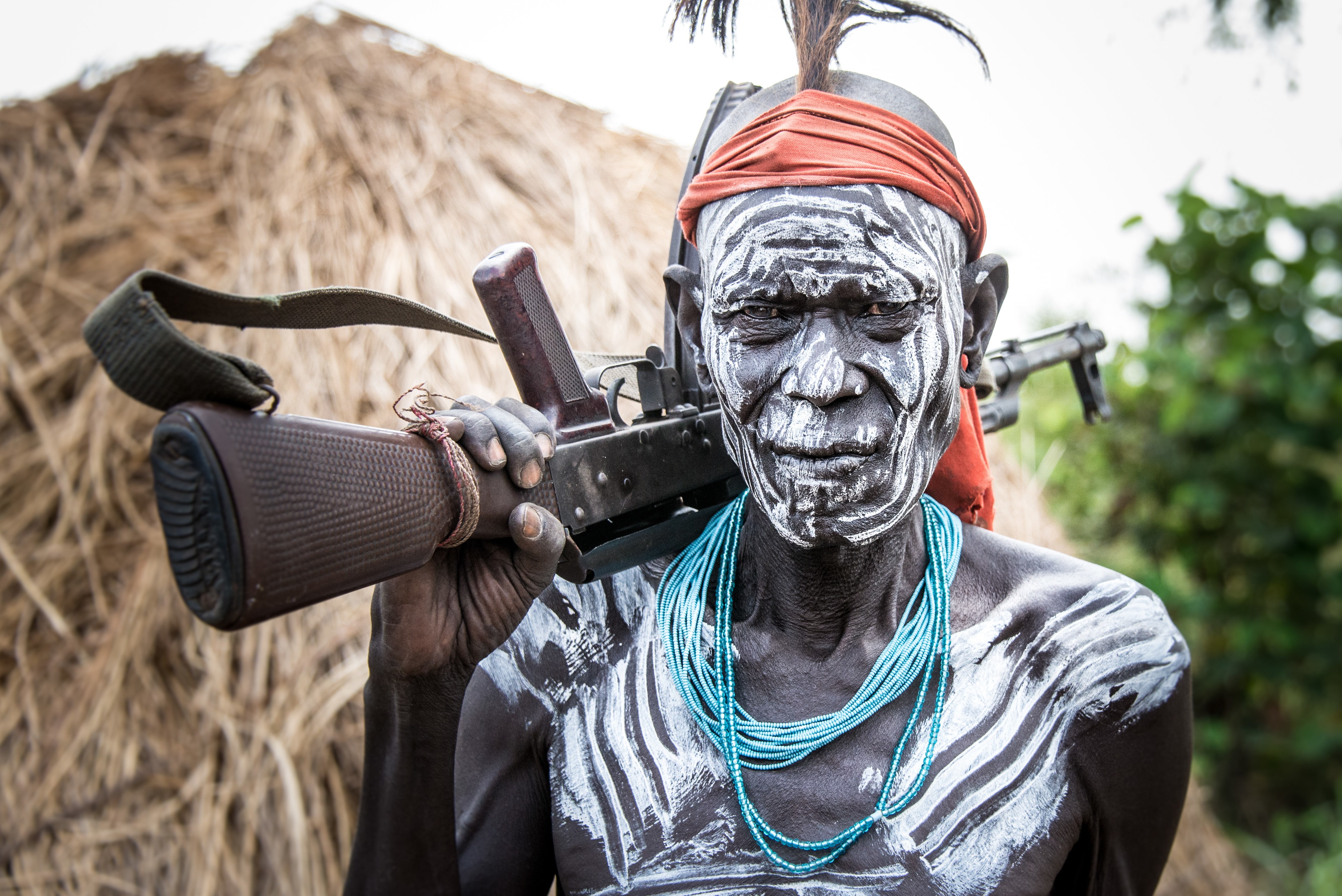 Mursi warrior, Omo wally, 4K, Ethiopia, HD Wallpaper