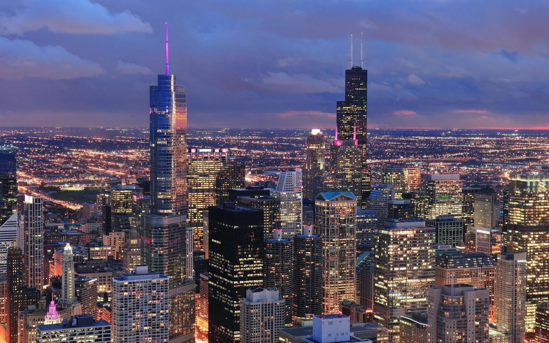 skysrapers, chicago, 1080P, high, illinois, cities, usa, resolution, buildings, rise, HD Wallpaper