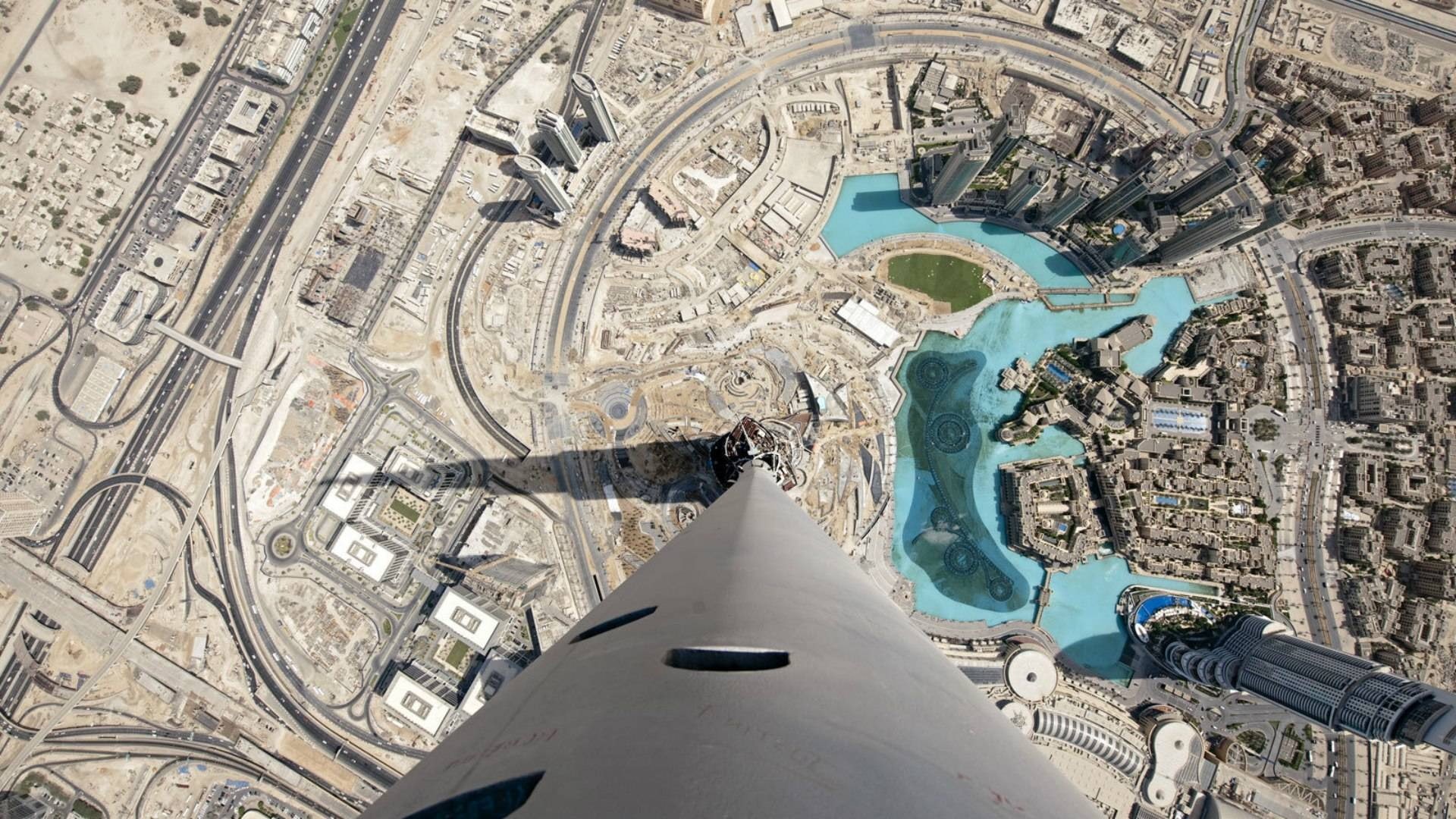 aerial, buildings, high, khalifa, city view, architecture, burj khalifa, 1080P, high buildings, burj, city, aerial view, view, HD Wallpaper
