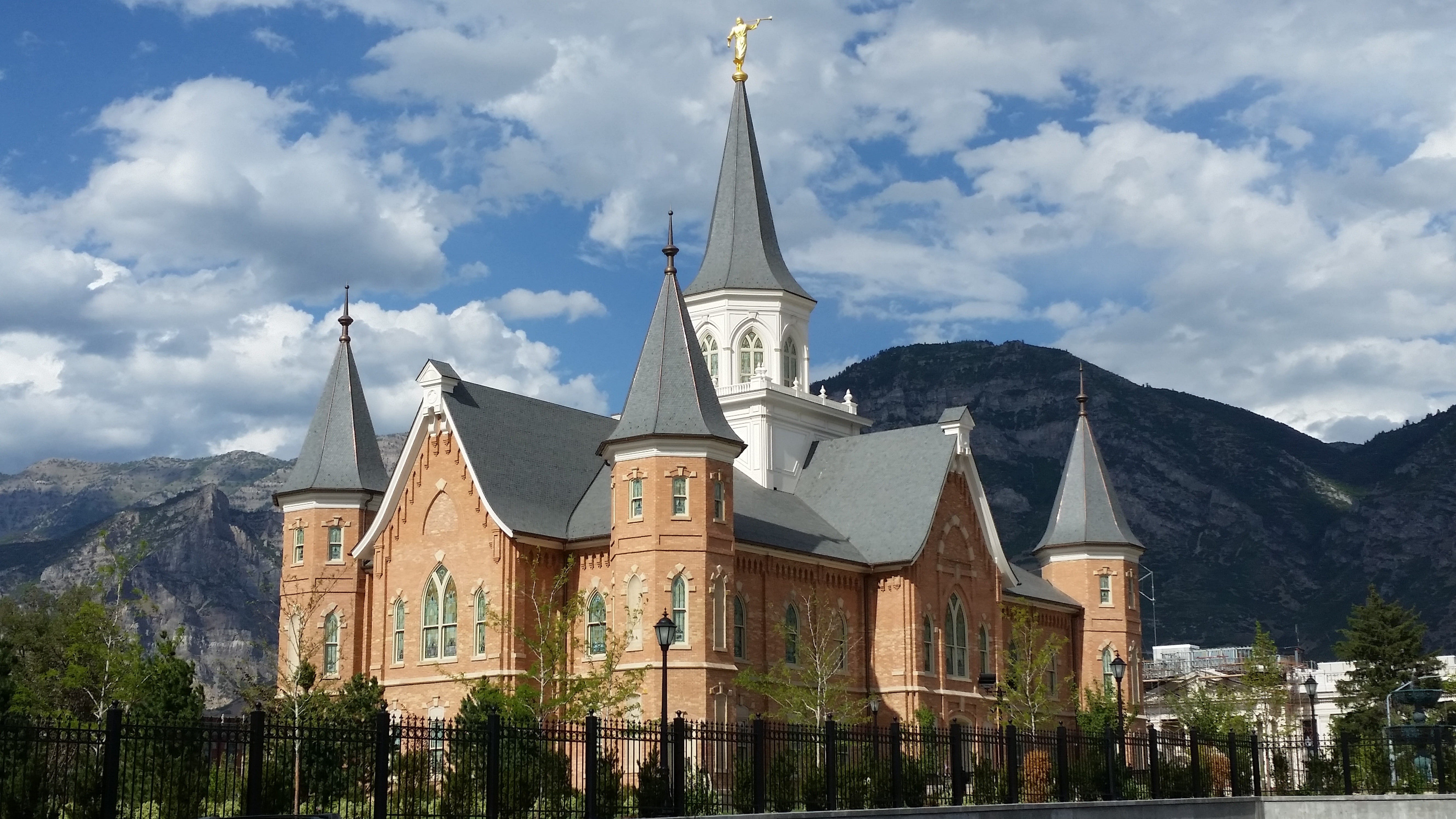 utah, architecture, cloud - sky, historic, mountain, jesus, place of worship, spiritual, nature, 5K, building exterior, day, provo utah, lds, belief, saints, HD Wallpaper
