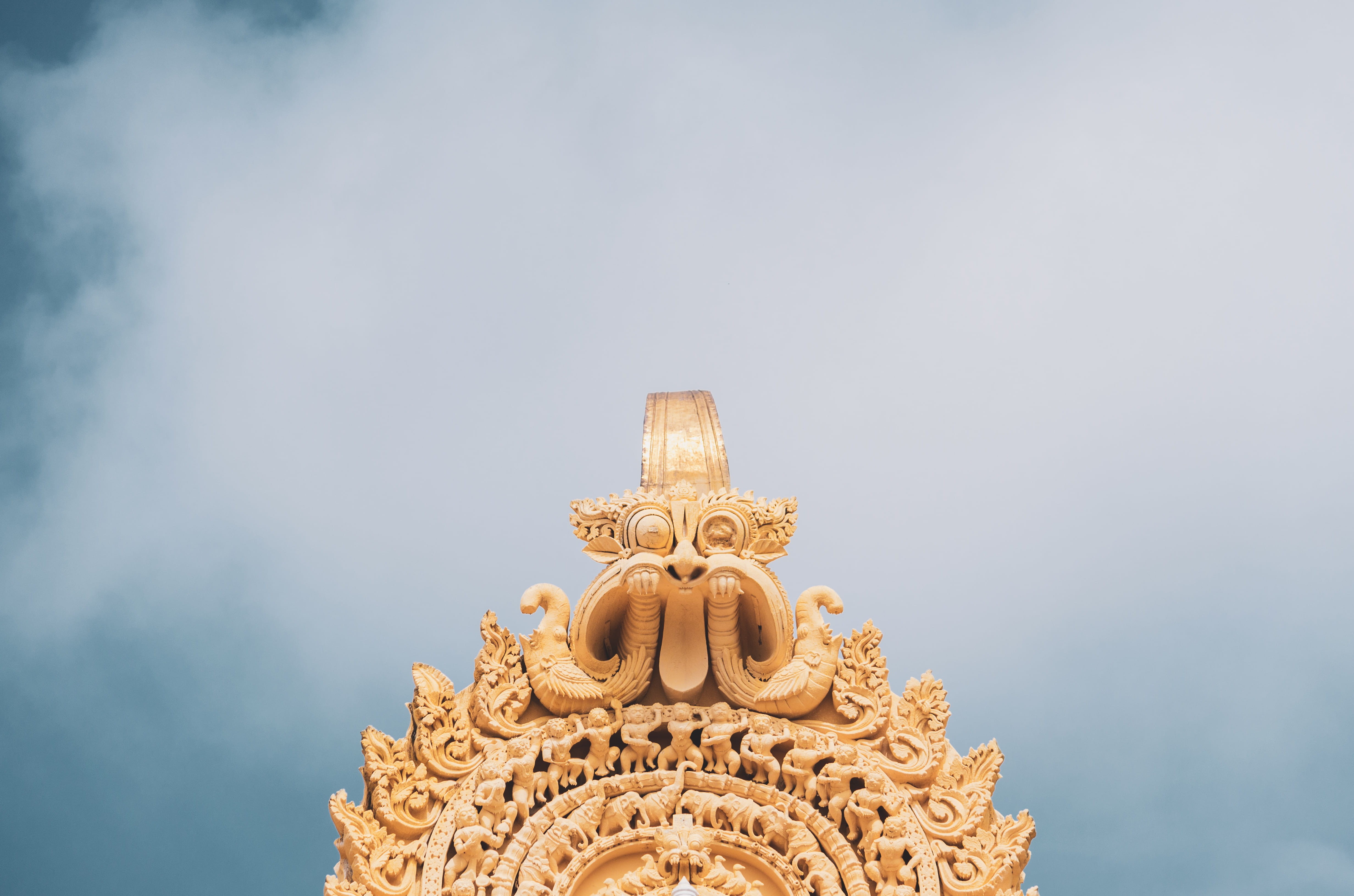 india, day, art and craft, karnataka, cloud - sky, travel destinations, hindu temple, the past, travel, religion, accessory, sculpture, mysore, ornate, HD Wallpaper