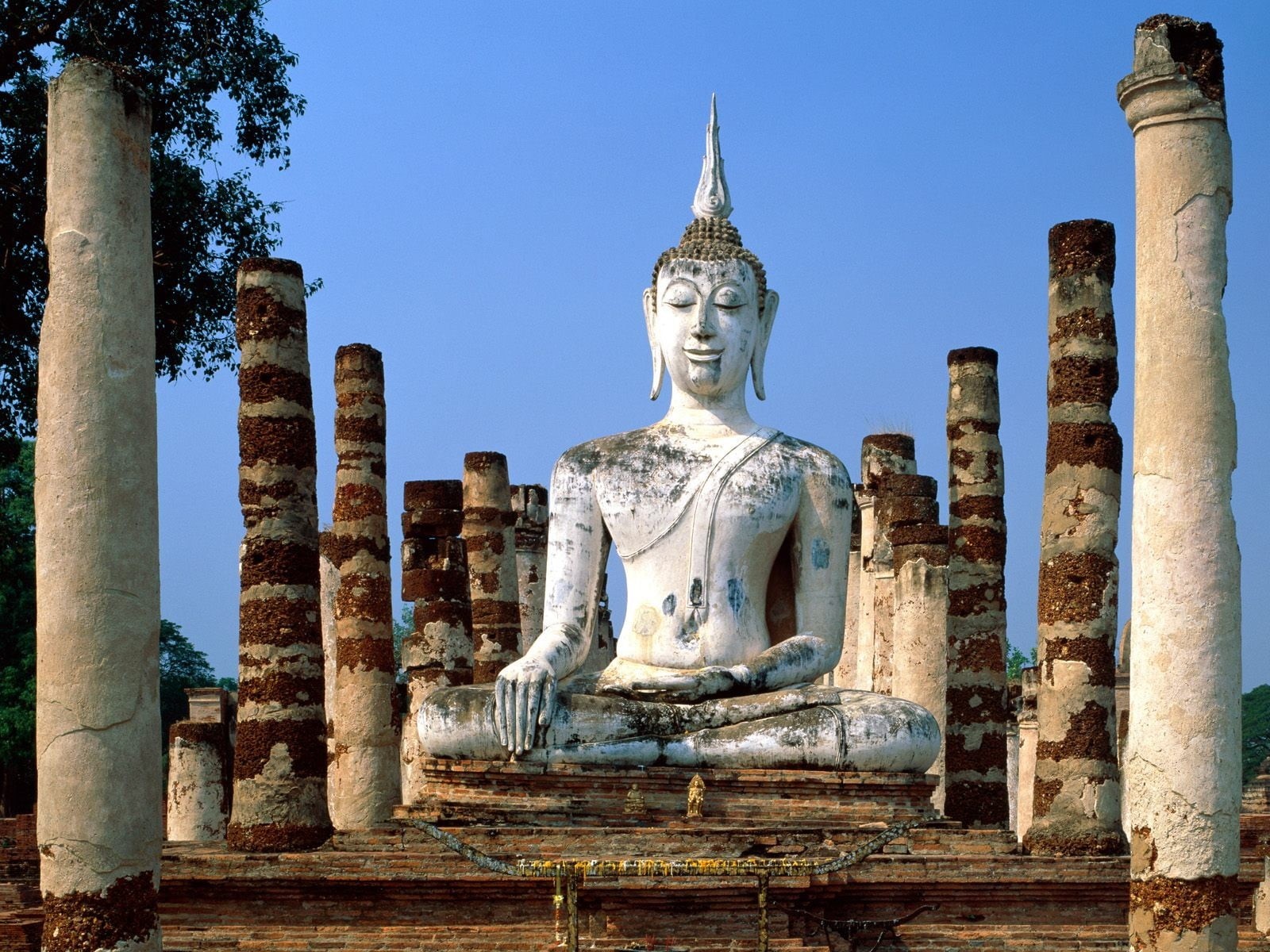 statue, travel destinations, concrete, art and craft, building, religion, spirituality, no people, representation, medieval, Buddha, history, white, 720P, HD Wallpaper