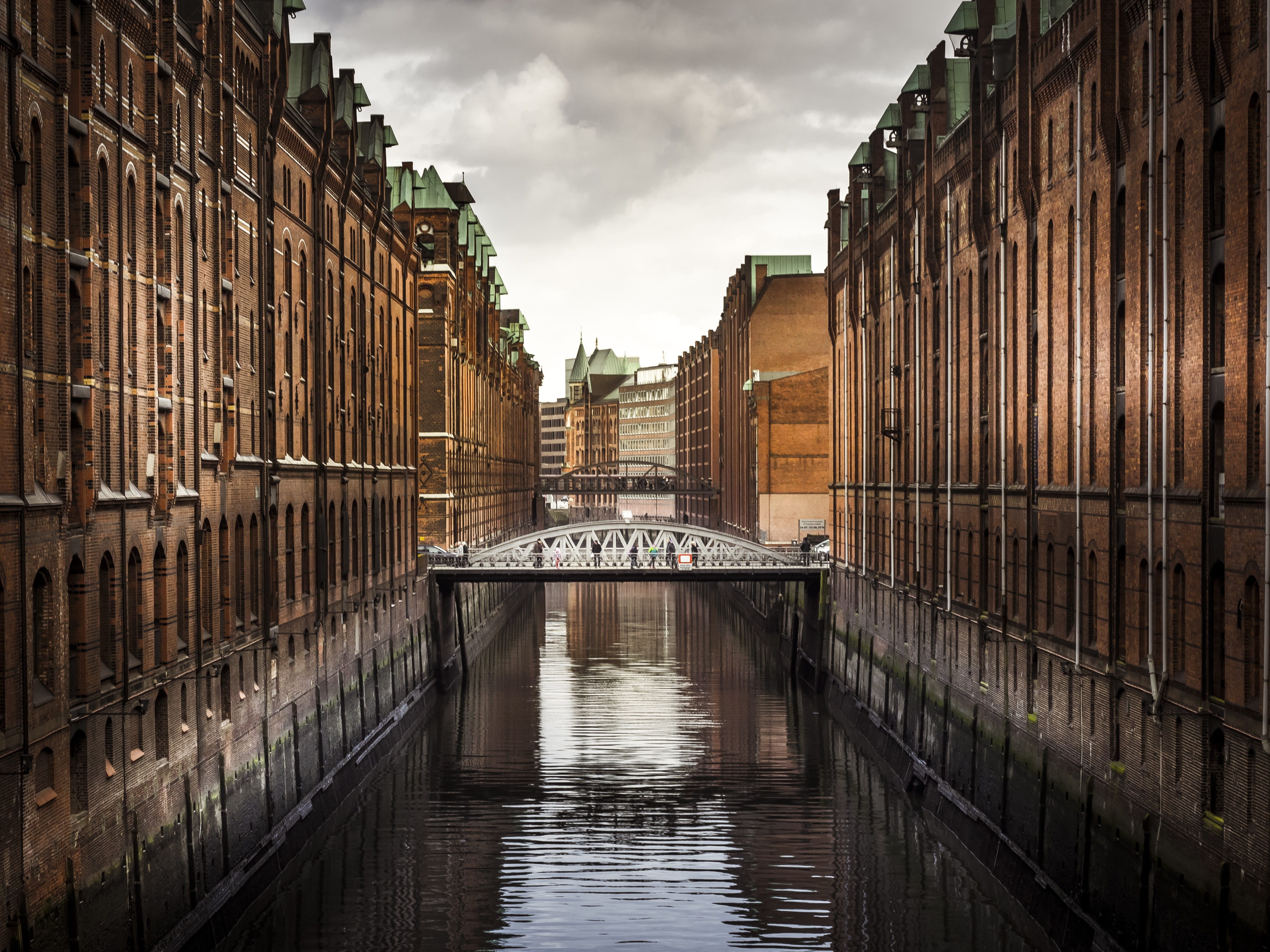 hdr, grey, sun, waters, photograph, orange, city life, big city, 4K, perfection, mood, bridge - man made structure, artwork, camera, cloud - sky, built structure, HD Wallpaper