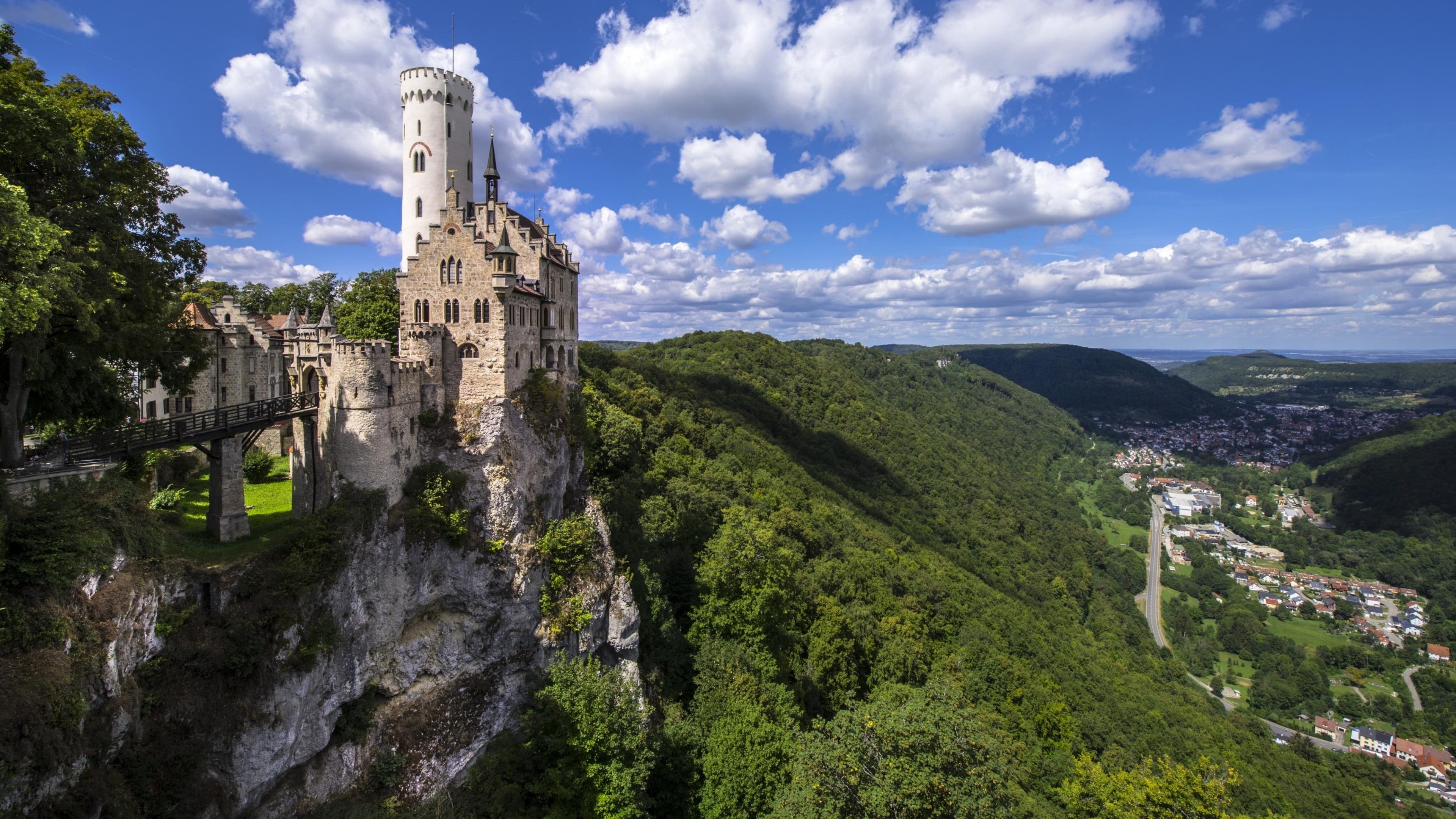 lichtenstein, travel destinations, hill station, travel, tranquil scene, mountain, built structure, sky, beauty in nature, germany, the past, outdoors, HD Wallpaper