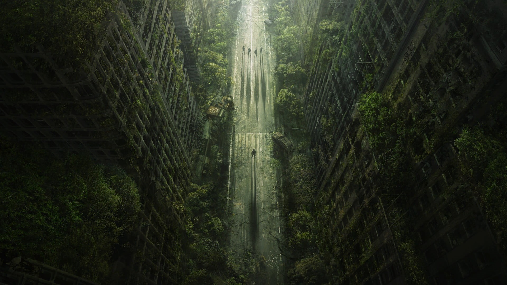 futuristic, growth, environment, illustration, flowing water, plant, no people, nature, tree, tranquility, fantasy art, foliage, bamboo - plant, Wasteland 2, HD Wallpaper