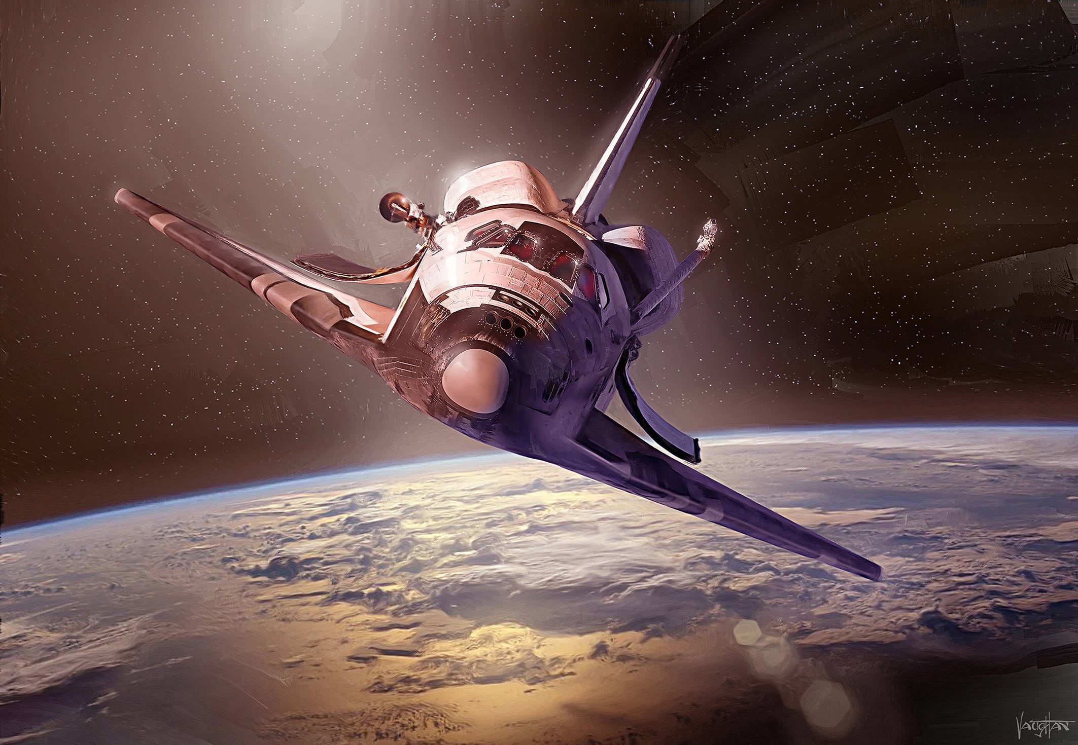 space, water, limb, transport, human arm, arms raised, motion, full length, earth, one person, orbiting, adult, mid-air, 1080P, NASA, Shuttle, helmet, HD Wallpaper