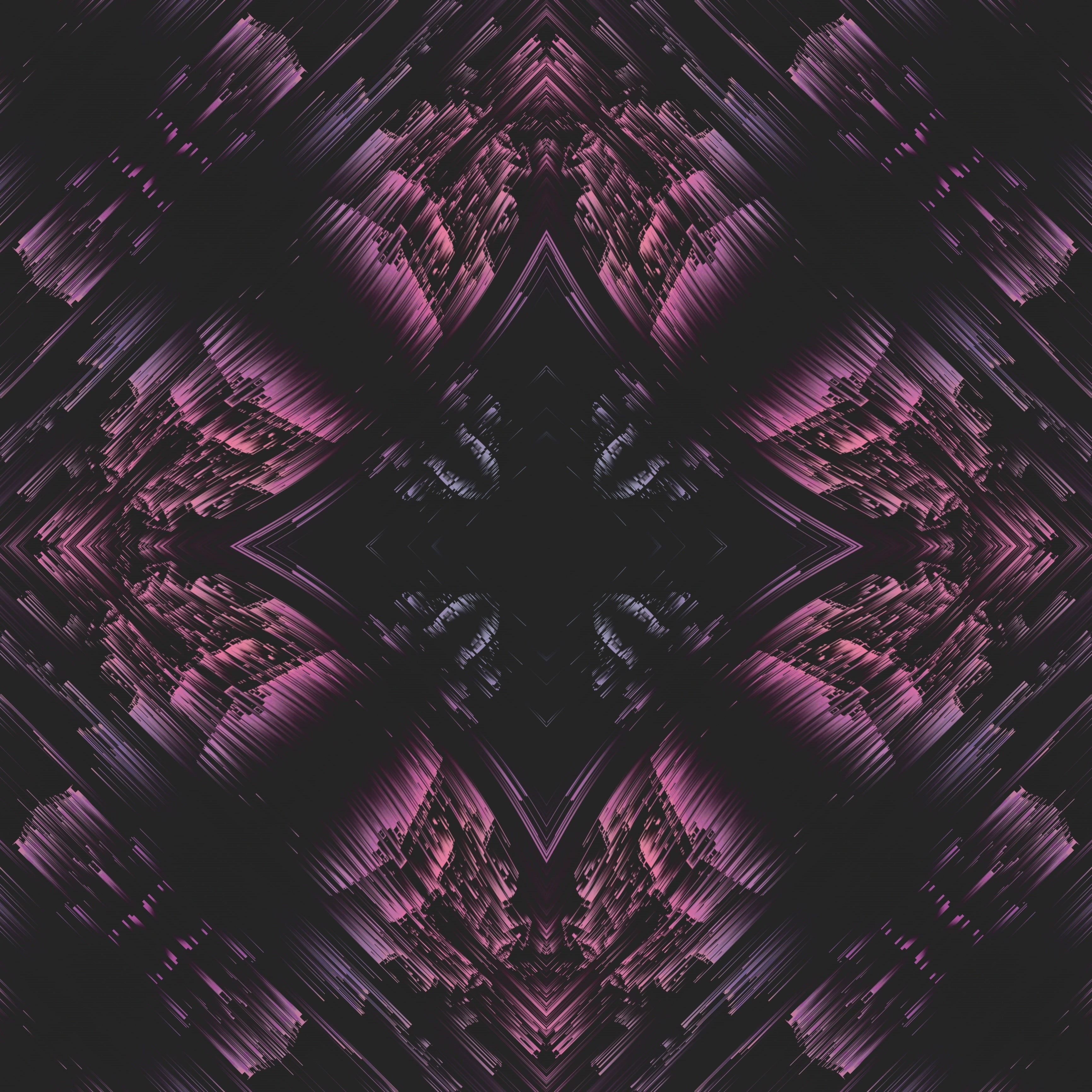 Glitch art, 4K, 2K, Symmetrical, Neon, Geometric, Phone HD Wallpaper