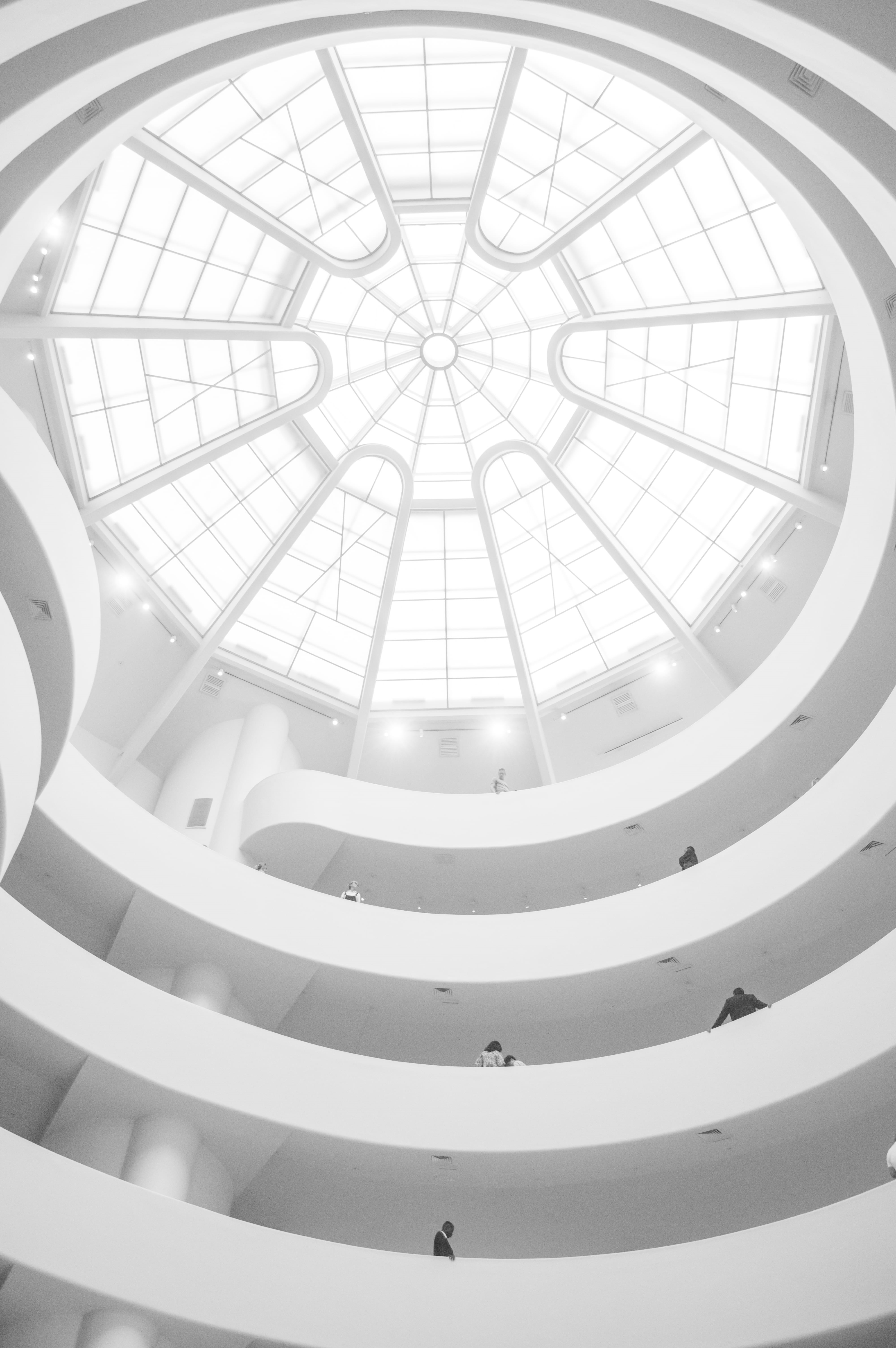 lighting, geometric shape, ornate, group, roof, 5K, museum, nyc, skylight, new york, glass, architecture, spiral, ceiling, architectural feature, design, Phone HD Wallpaper