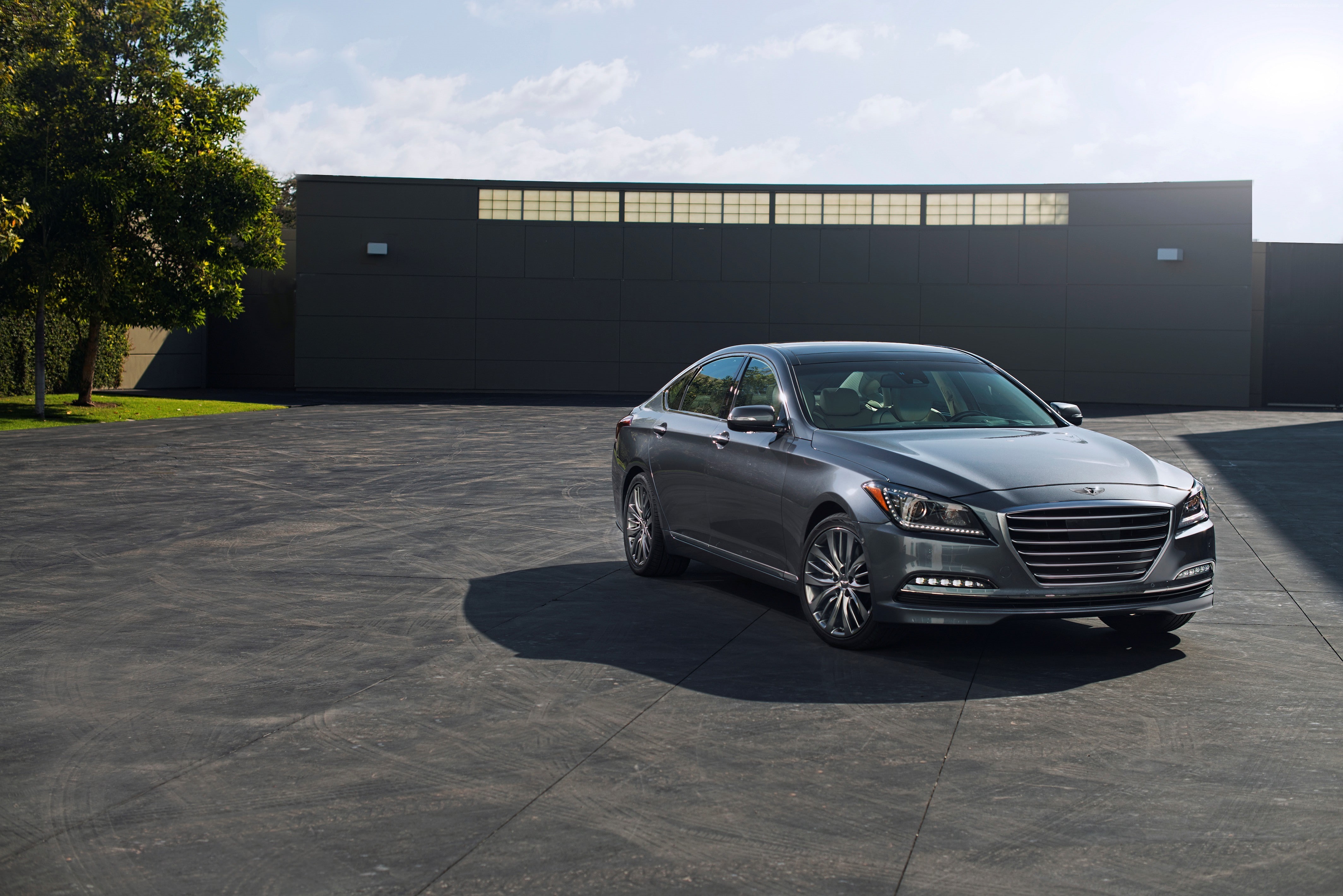 front, HCD-14, 4K, DH, review, 2015 cars, Hyundai Genesis, luxury cars, test drive, hybrid, HD Wallpaper