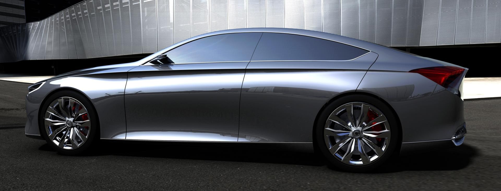 transportation, modern, city, reflection, motor vehicle, car, indoors, sports car, no people, hyundai, travel, shiny, concept, architecture, silver colored, HD Wallpaper